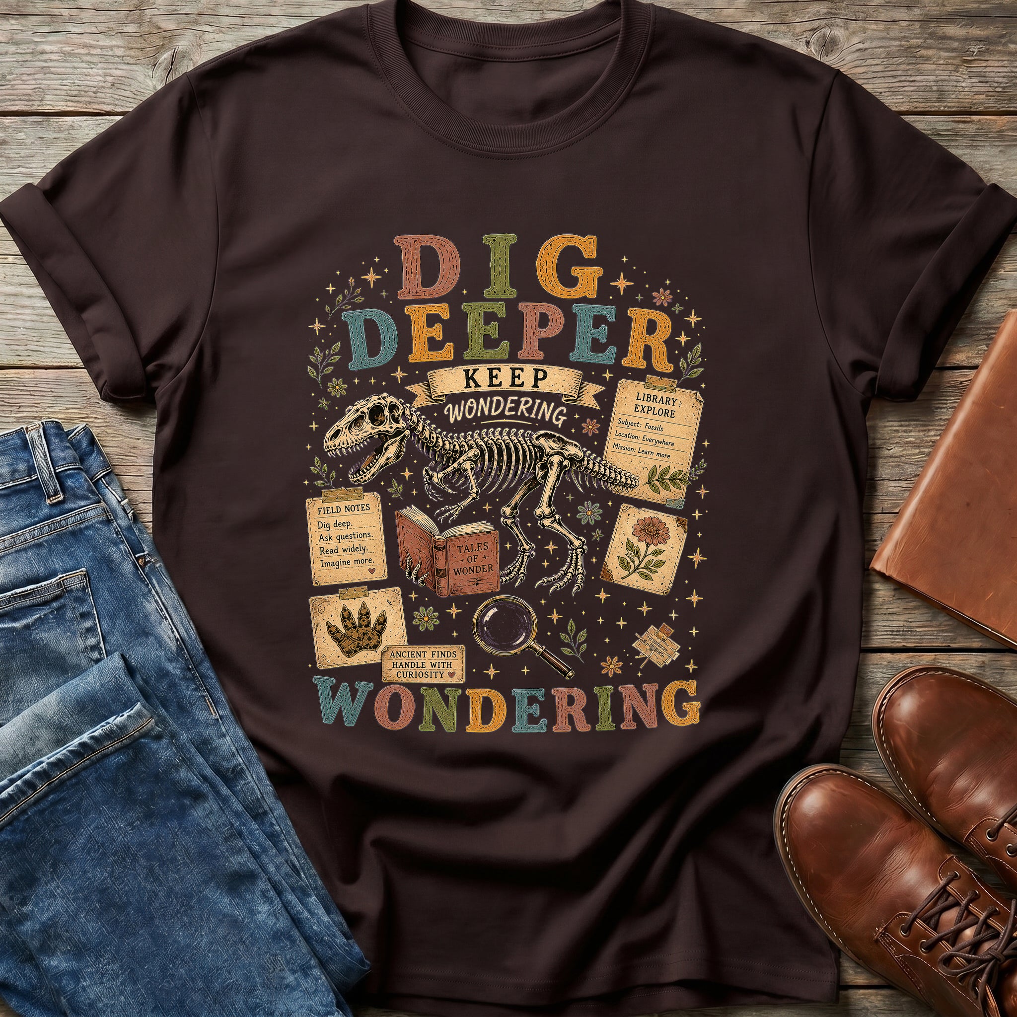 Dig Deeper Keep Wondering T Shirt