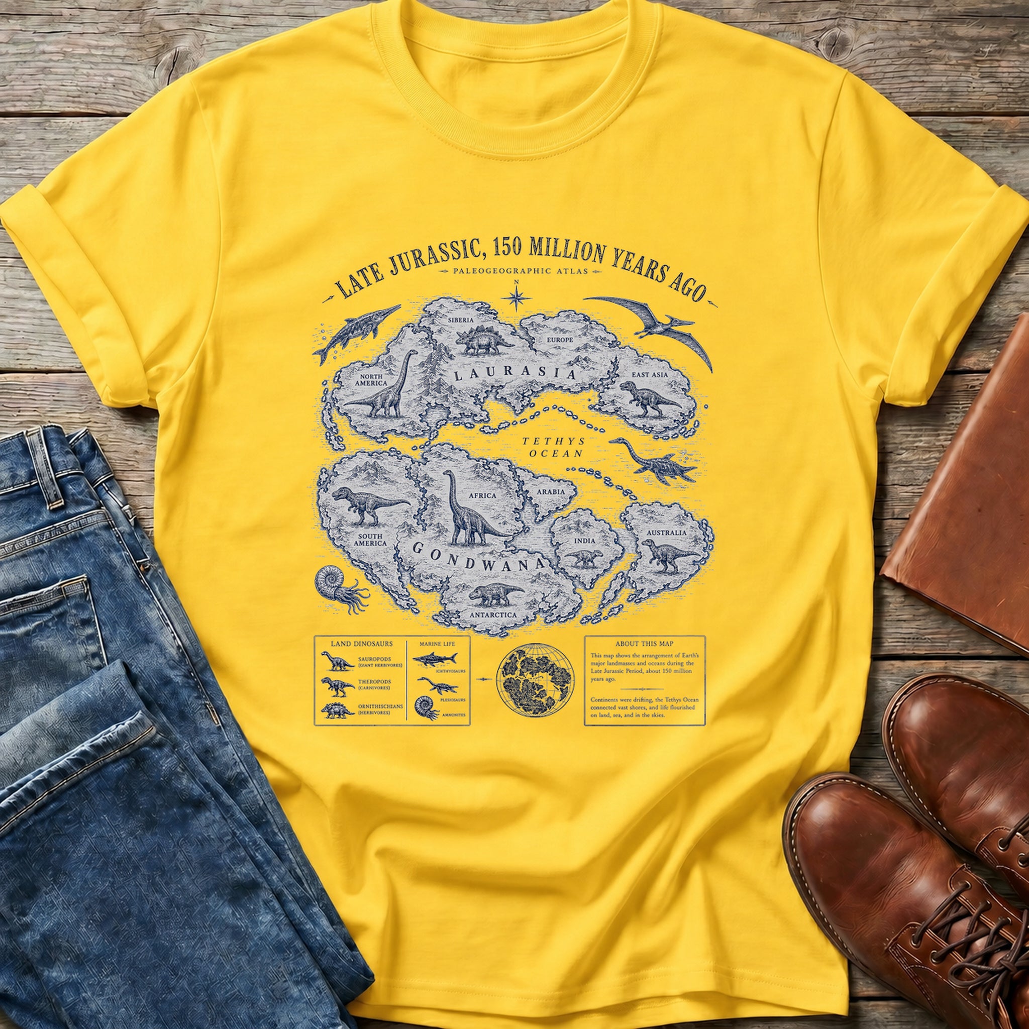 Jurassic World Map T Shirt