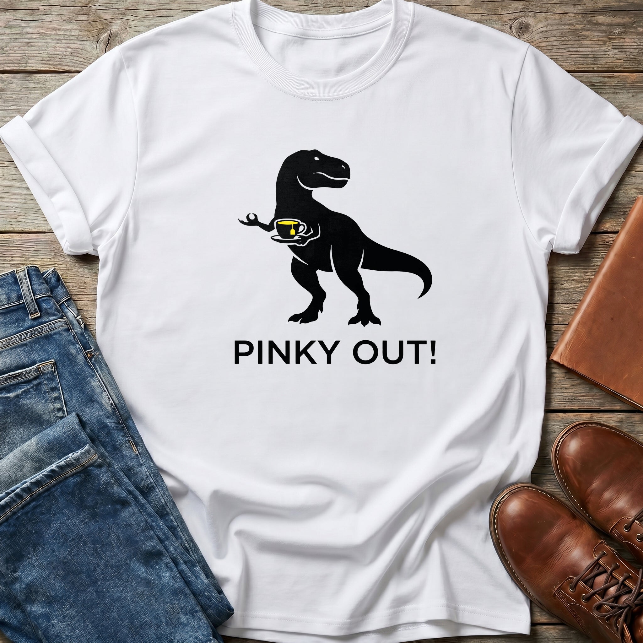 Pinky Out T-Rex Tea Time T Shirt