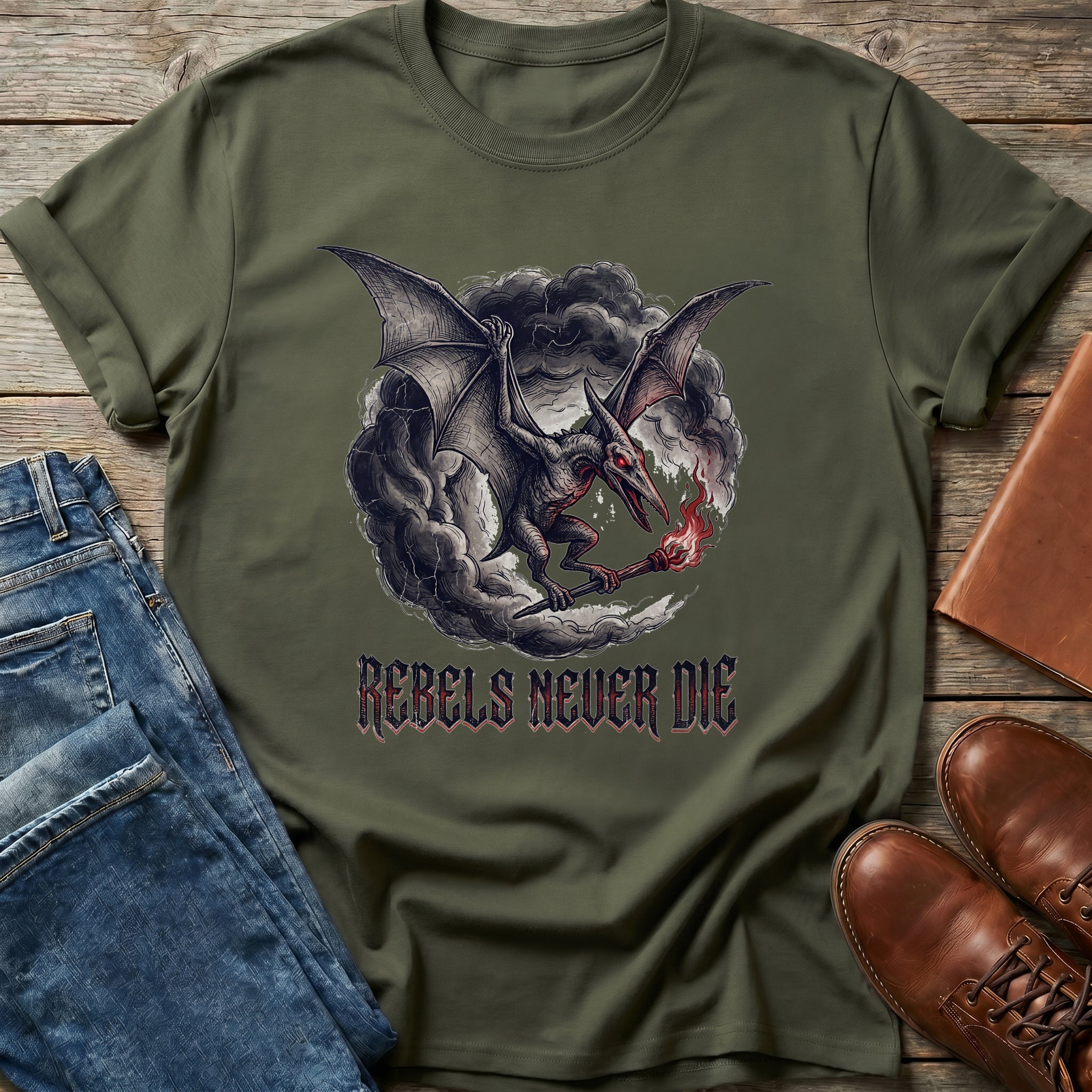 Rebels Never Die Pterodactyl T Shirt