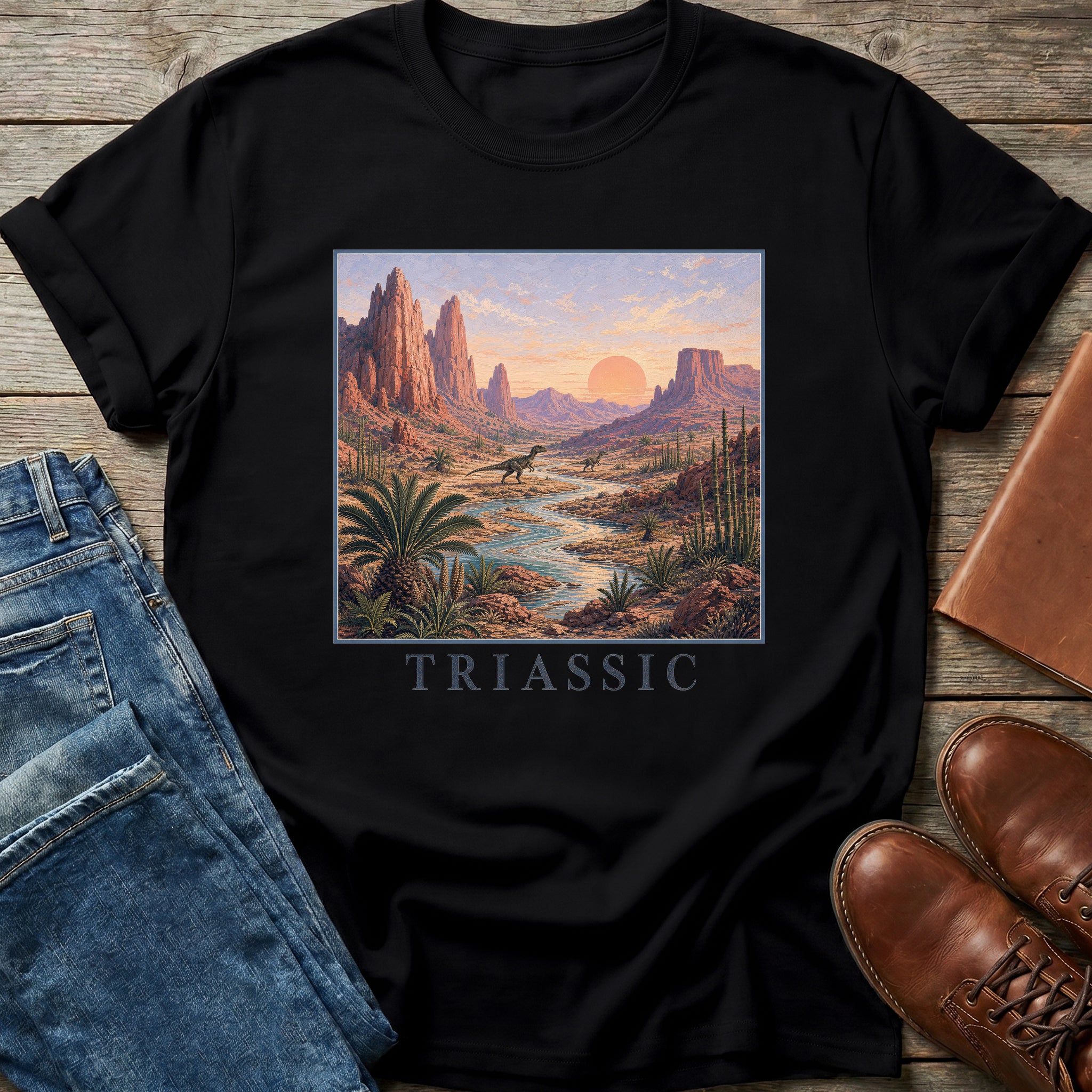 Triassic Sunset Stroll T Shirt