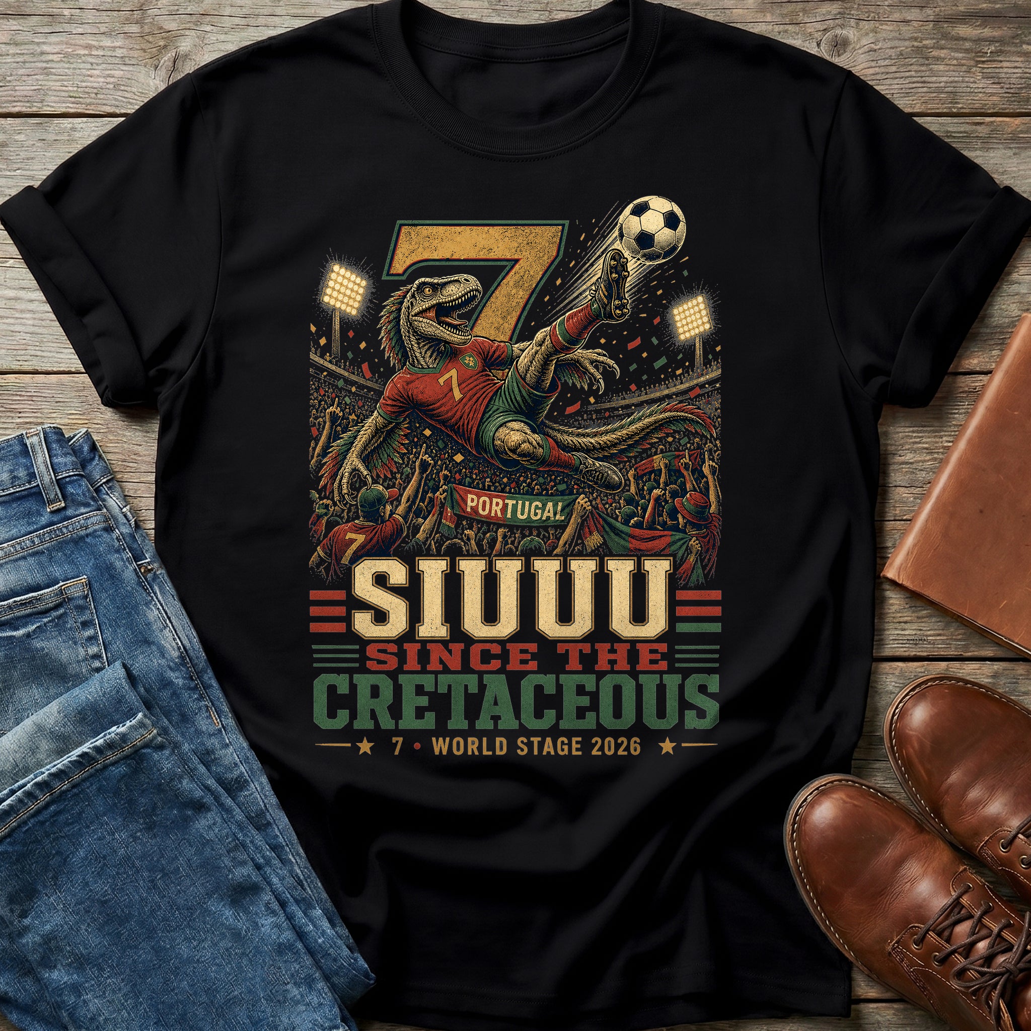 SIUUU Dinosaur Soccer T Shirt