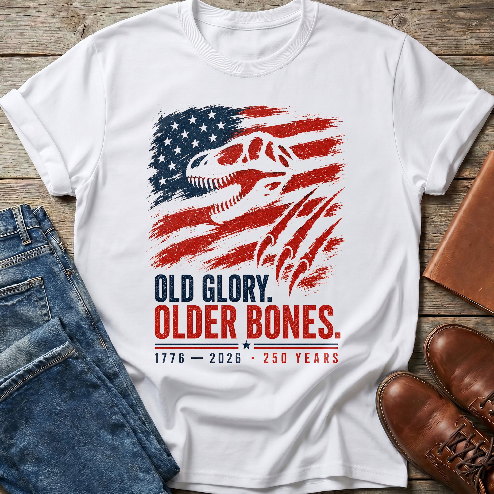Old Glory Older Bones T Shirt