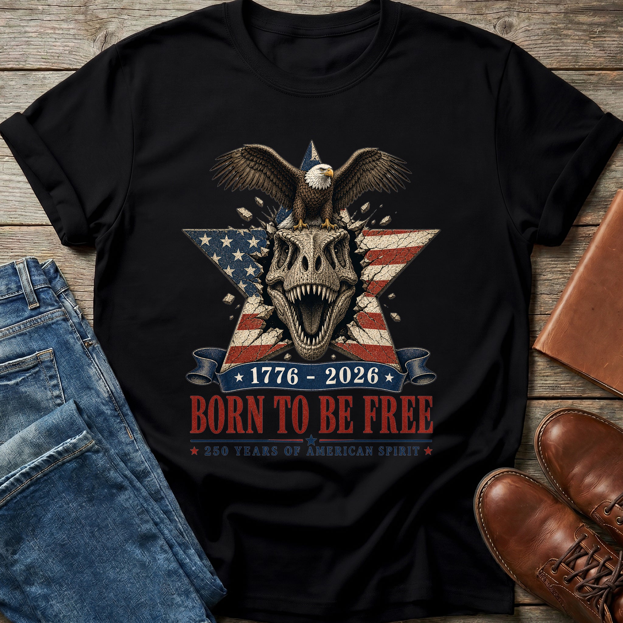 Born To Be Free Dino T Shirt