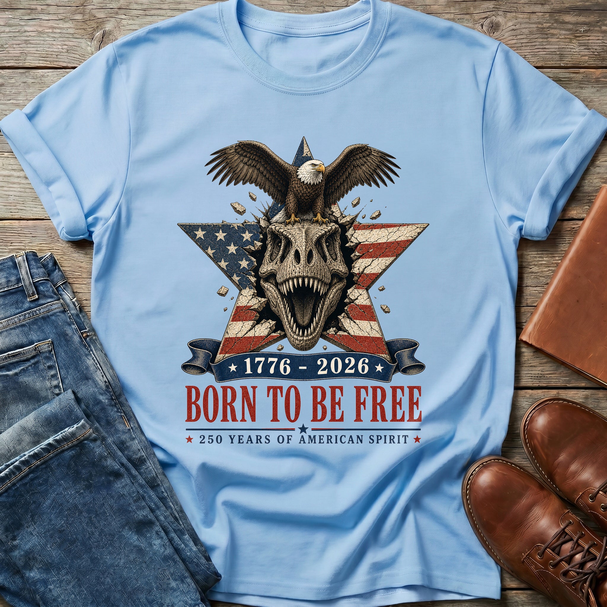 Born To Be Free Dino T Shirt