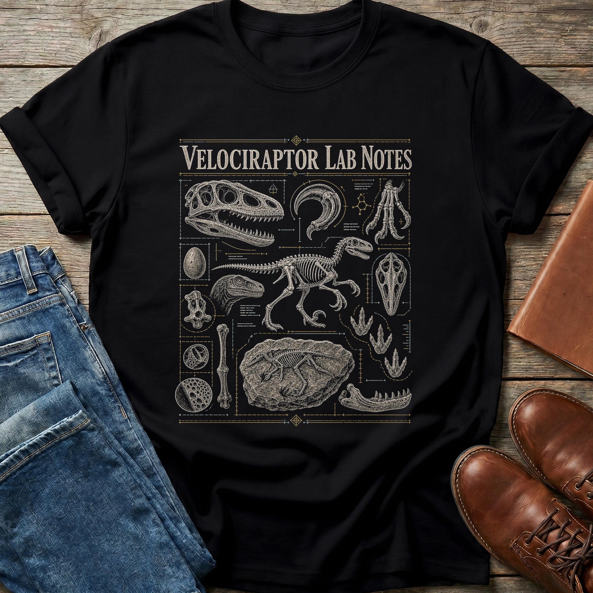 Velociraptor Lab Notes T-Shirt