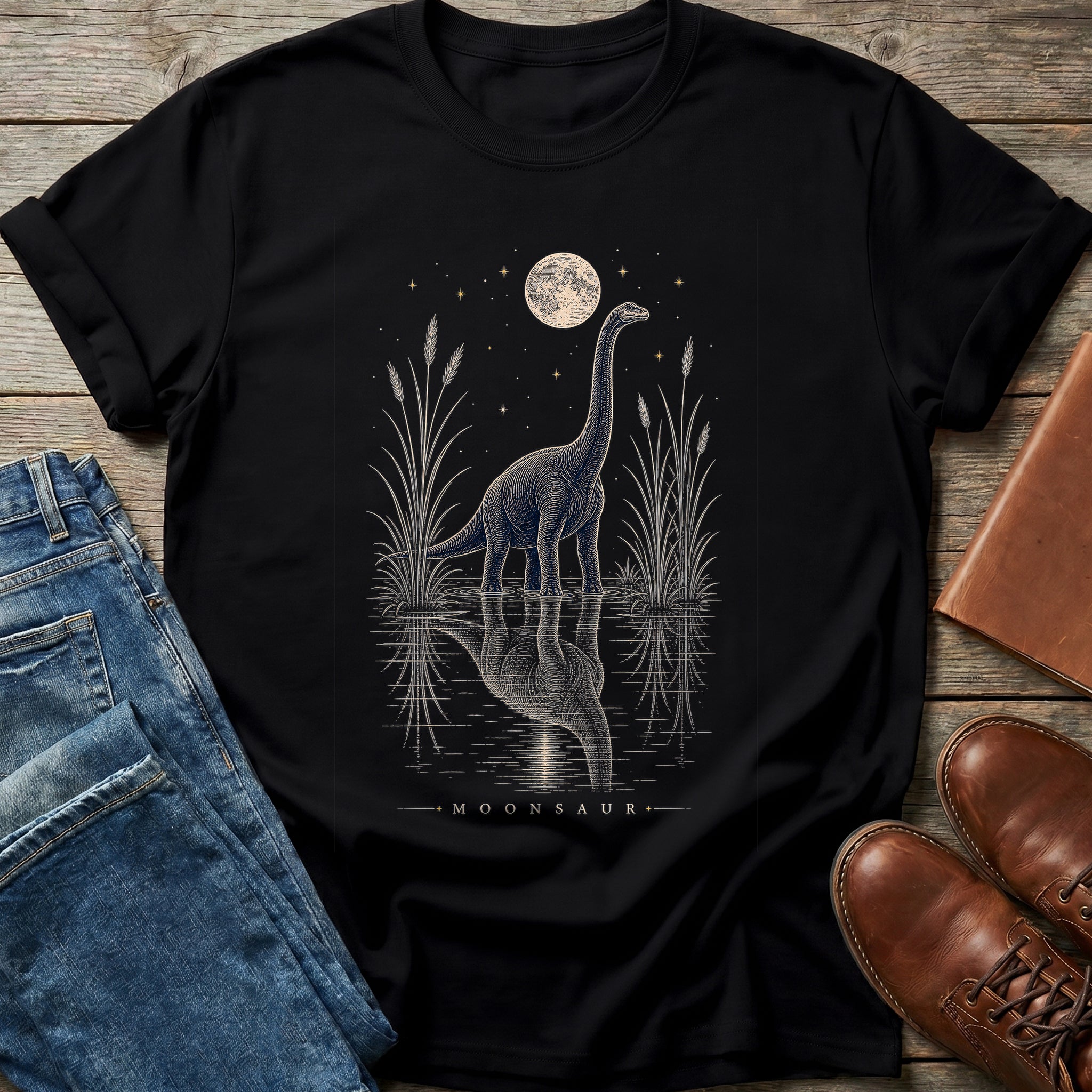 Moon Saurus T Shirt