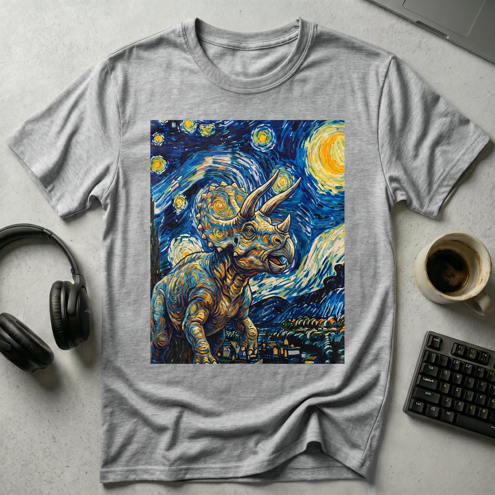The Starry Triceratops T Shirt