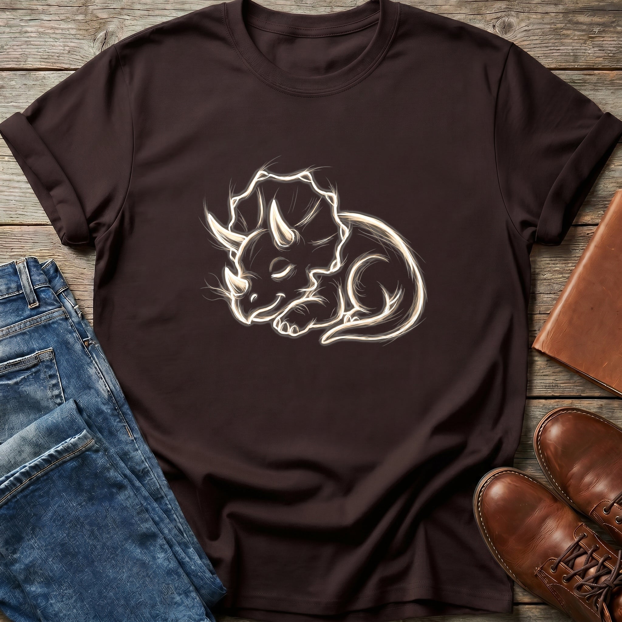 Peaceful Triceratops Nap T Shirt