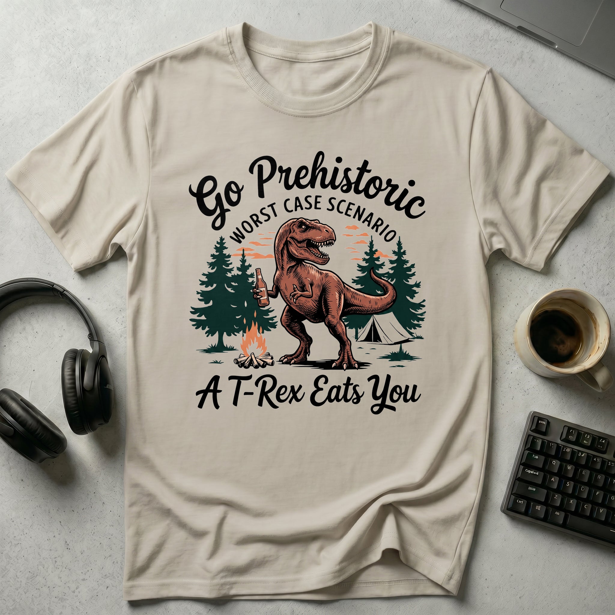 Go Prehistoric Camp T Shirt