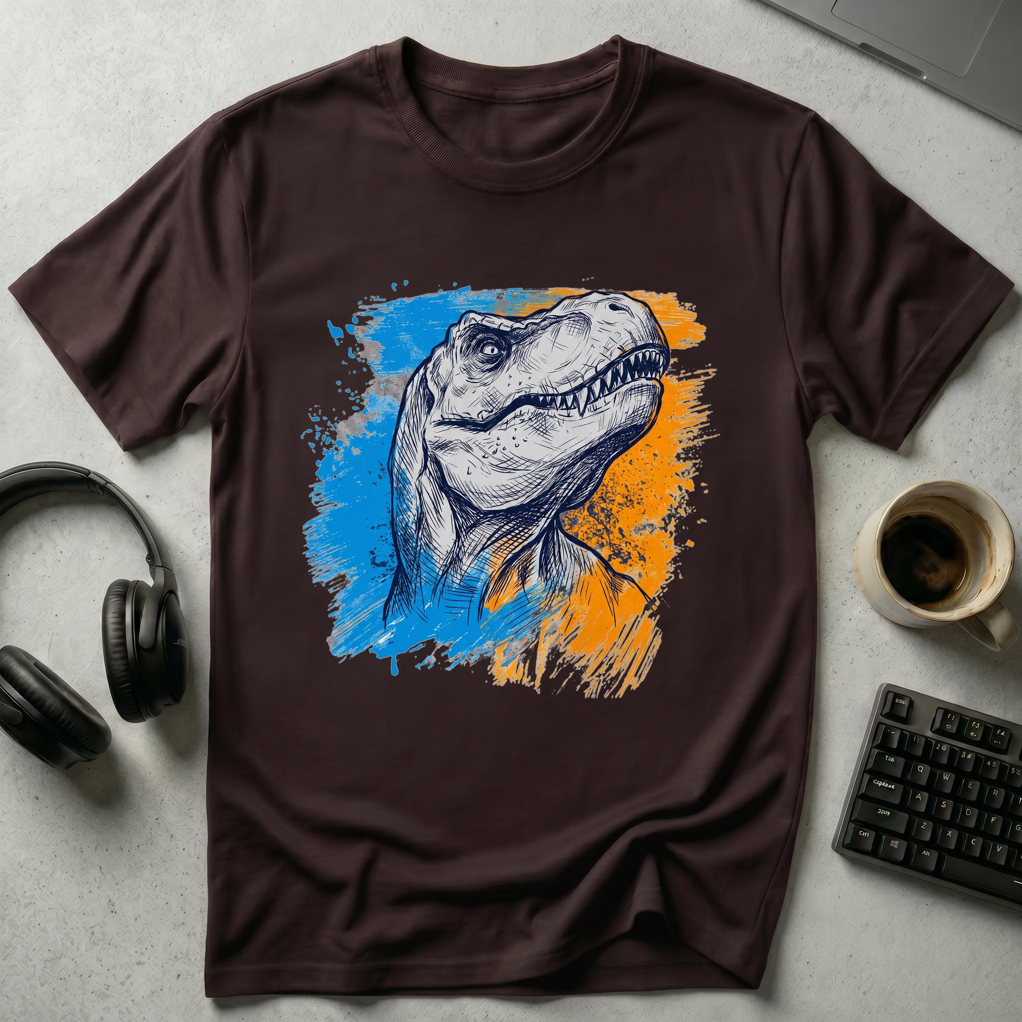 Abstract T-Rex Sketch T Shirt