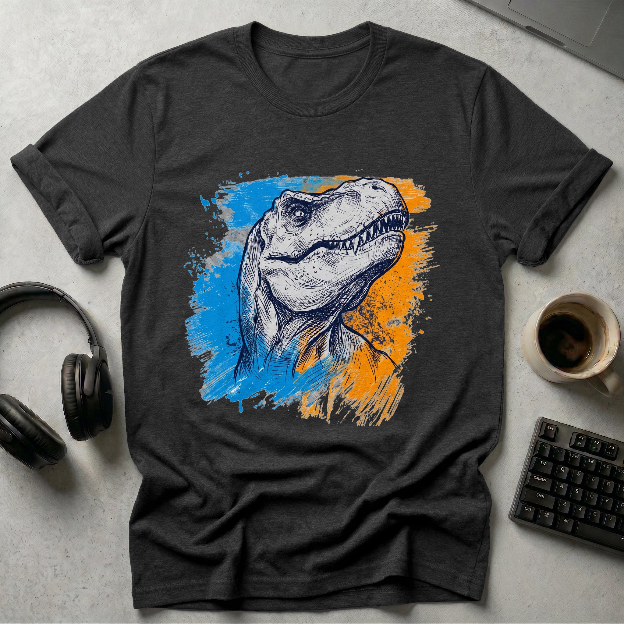 Abstract T-Rex Sketch T Shirt