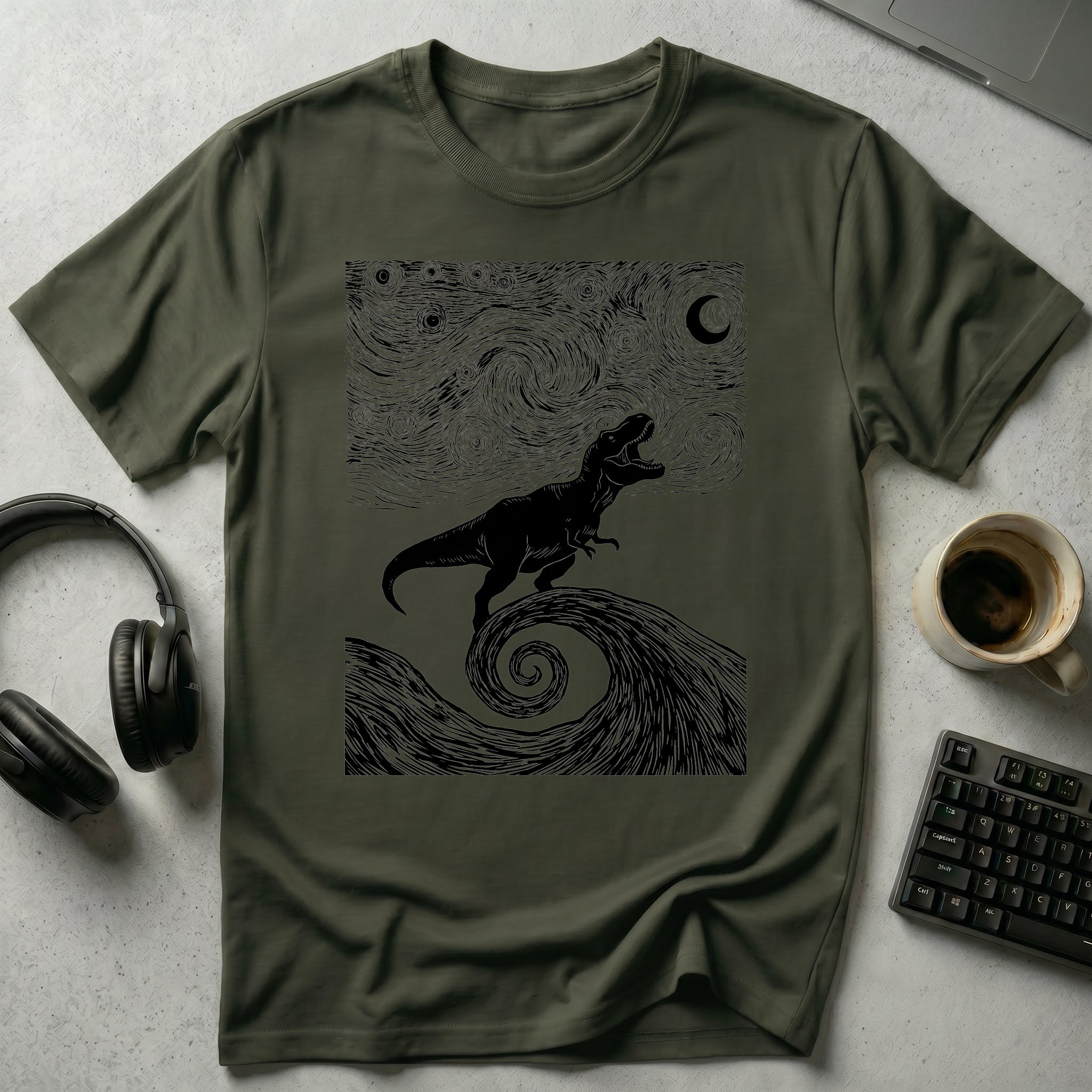 Starry Night Dino Roar T Shirt