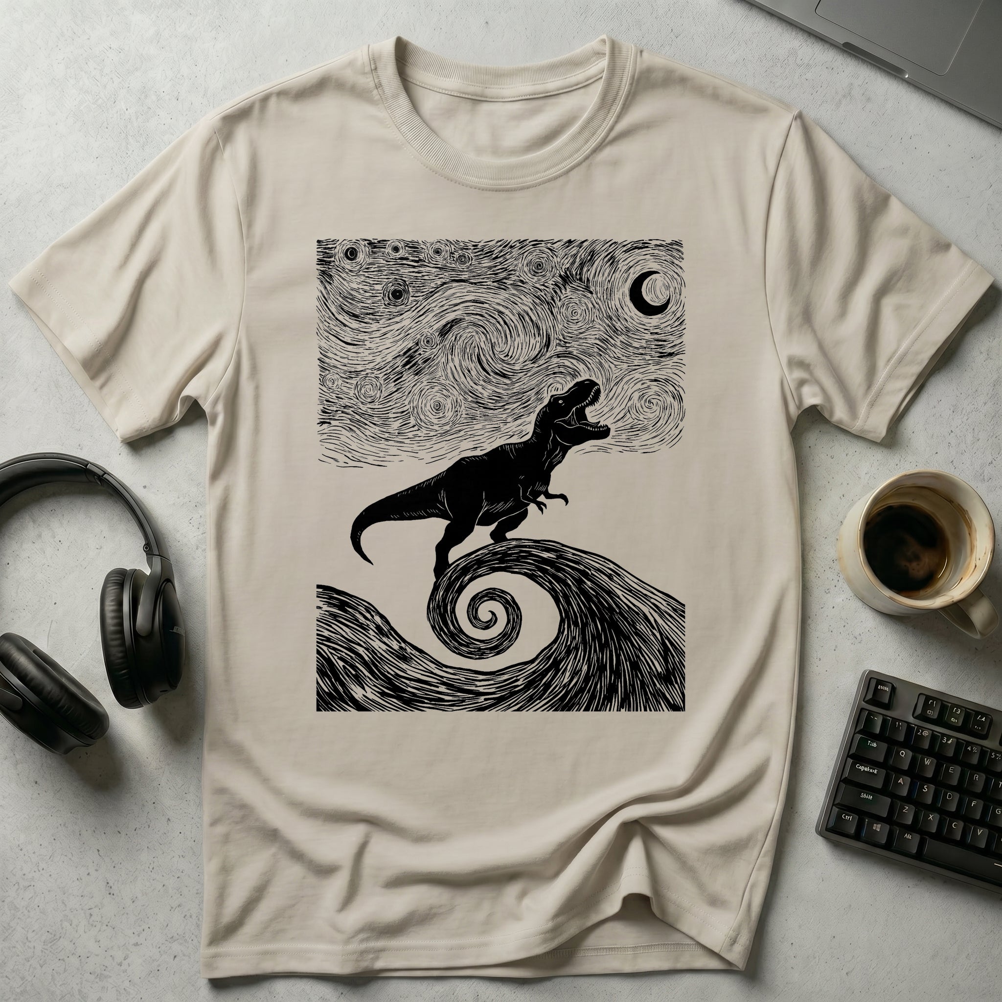 Starry Night Dino Roar T Shirt
