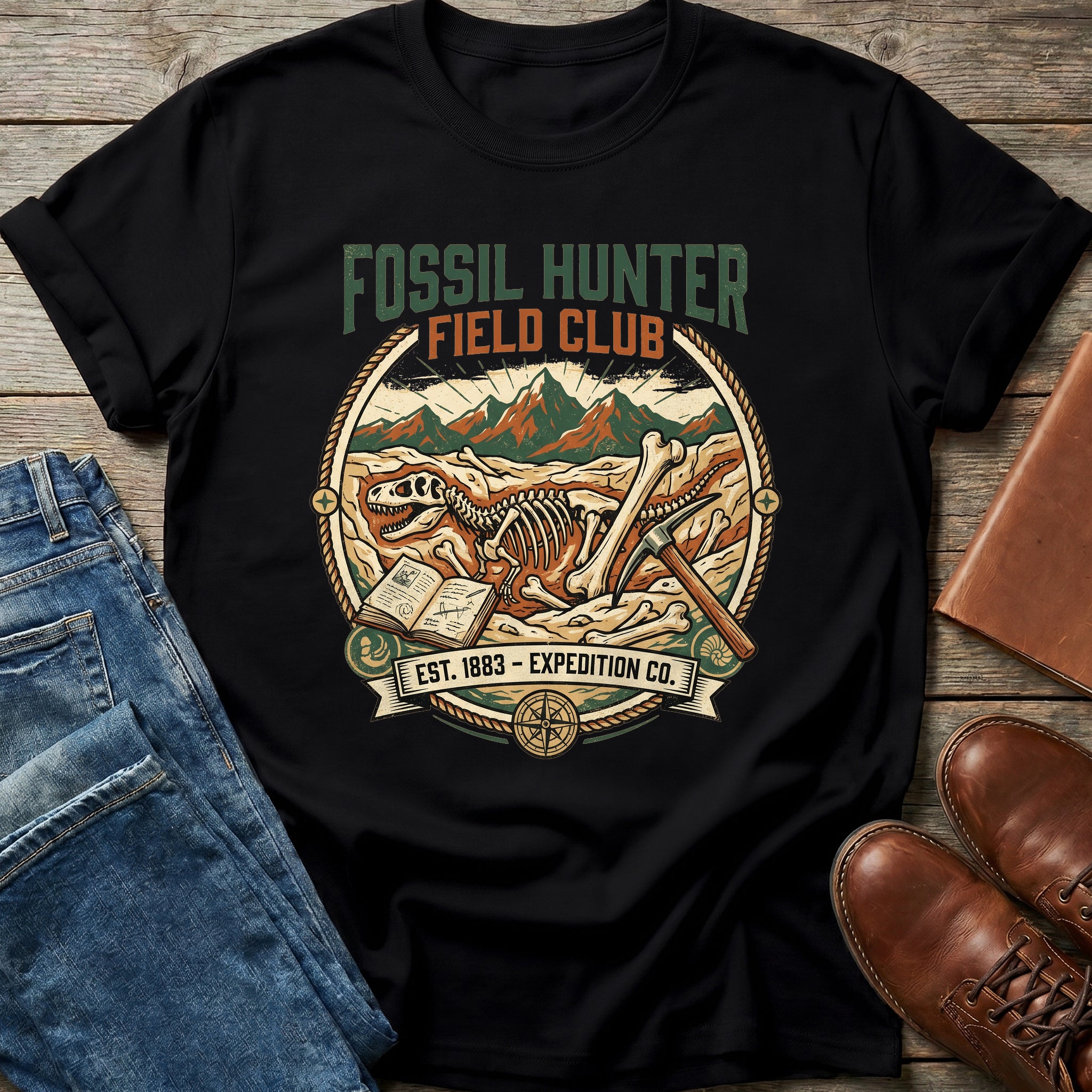 Fossil Hunter Field Club T Shirt