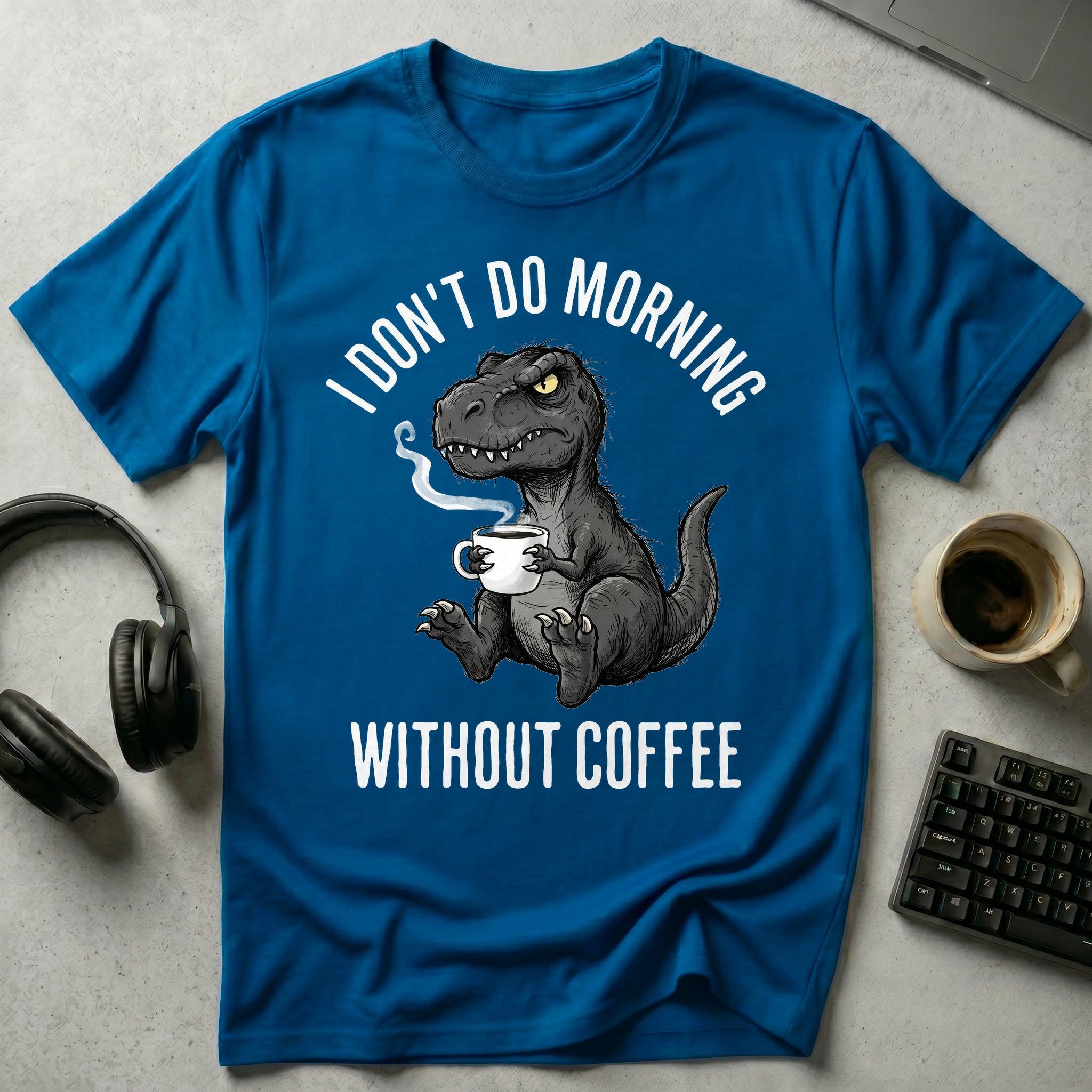 No Morning Coffee T-Rex T Shirt