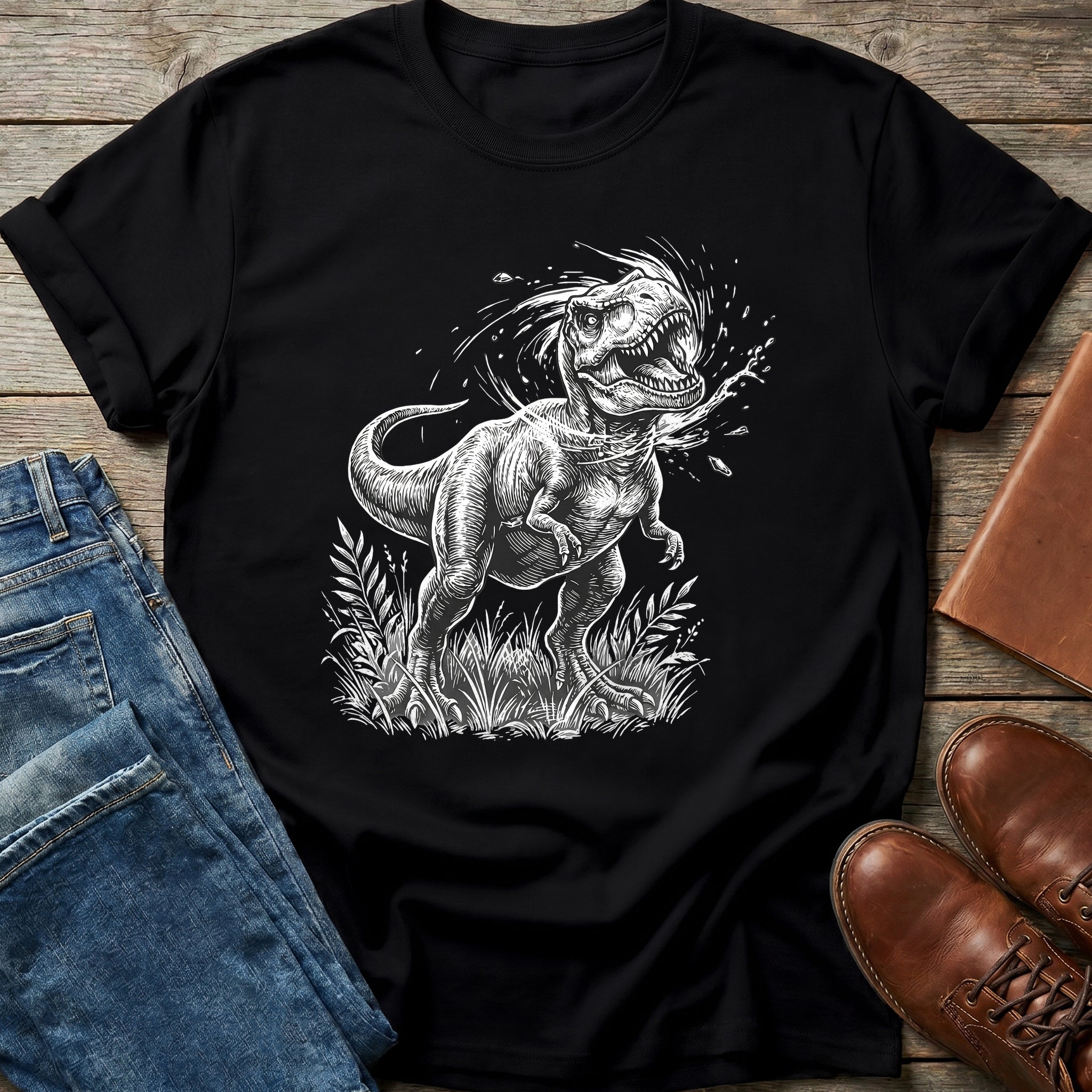 Roaring T-Rex Sketch T Shirt