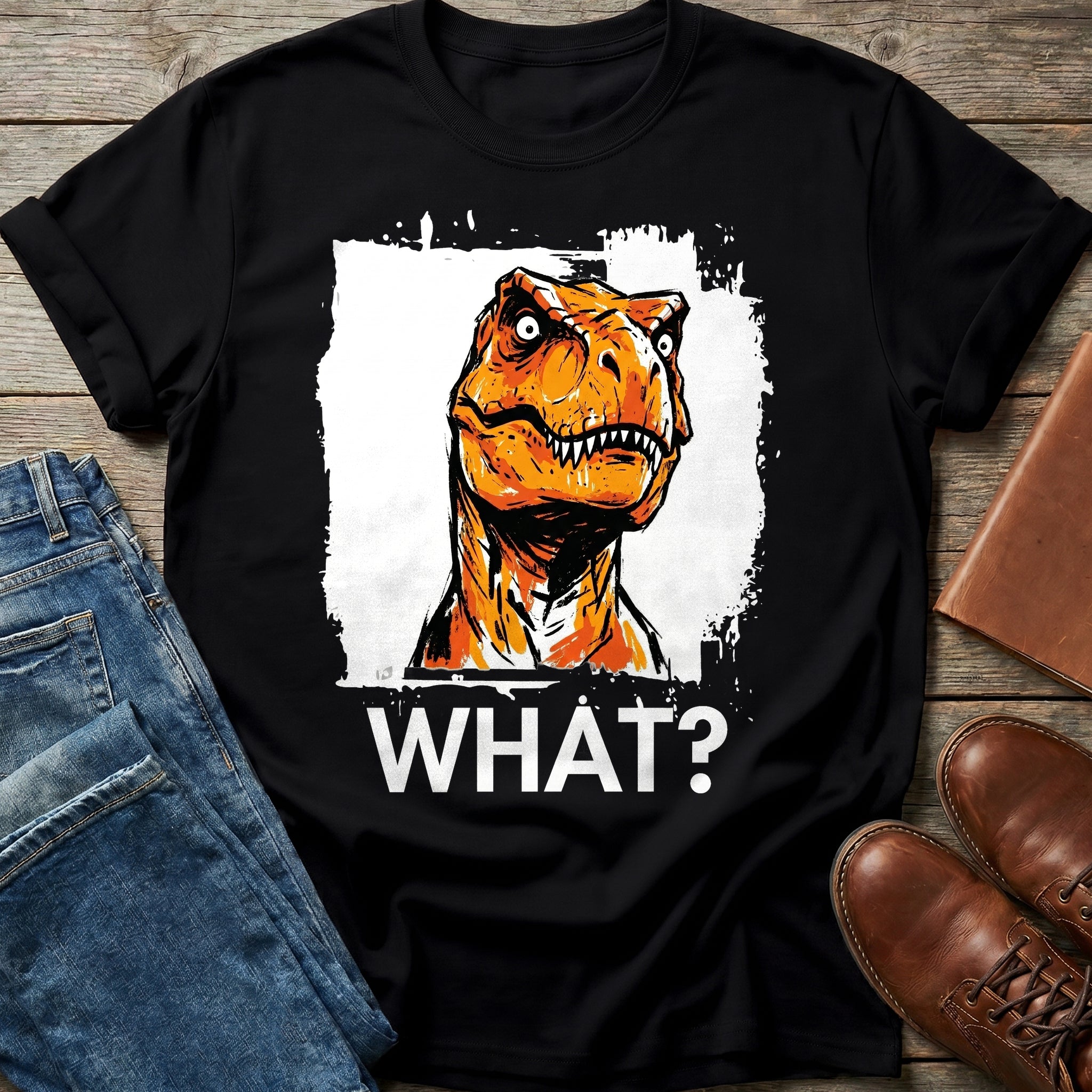 WHAT? Confused T-Rex T Shirt