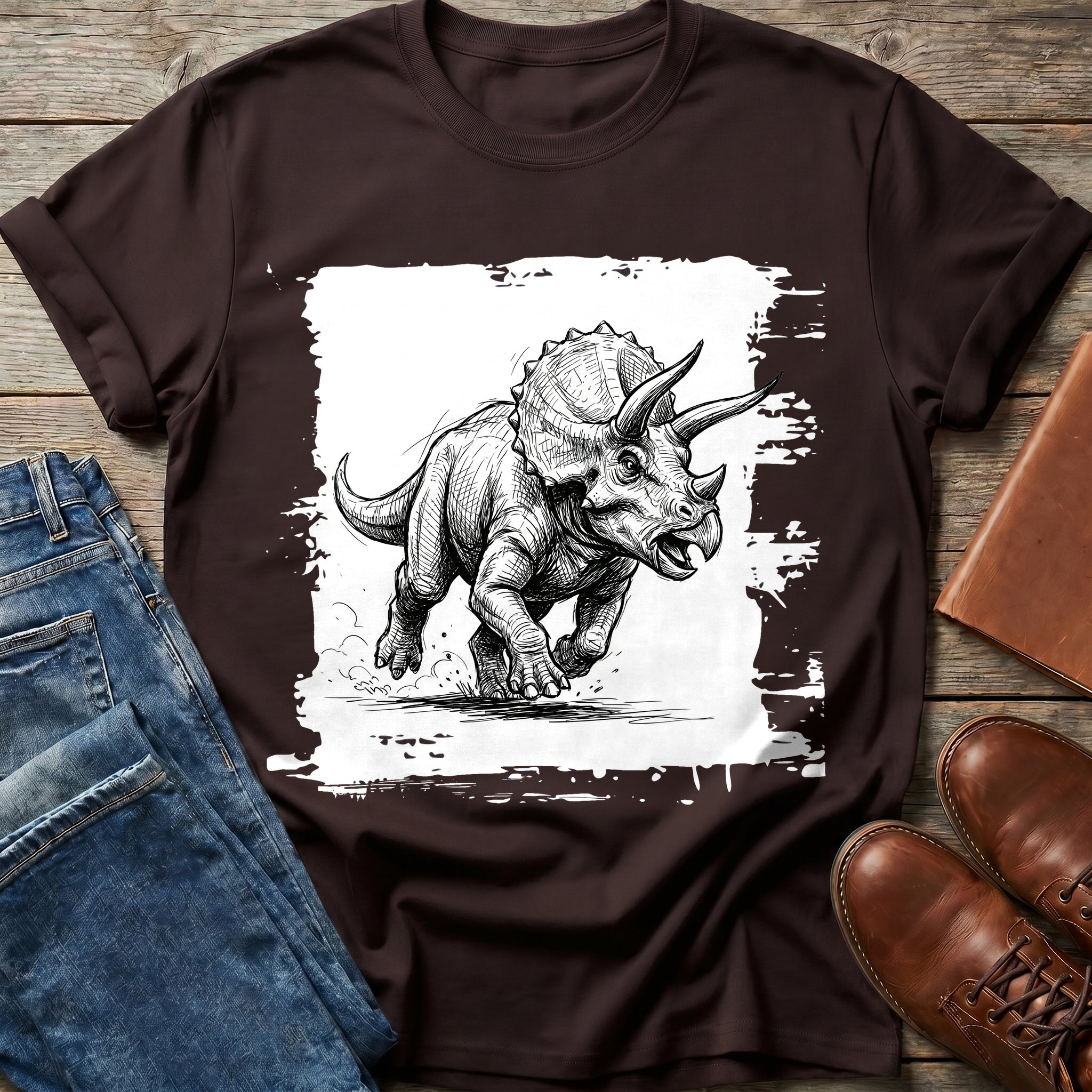 Charging Triceratops T Shirt