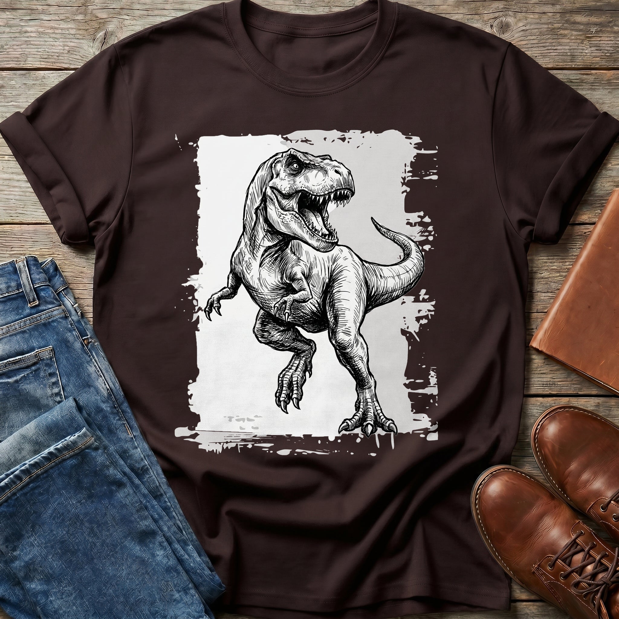 Fierce T-Rex Sketch T Shirt