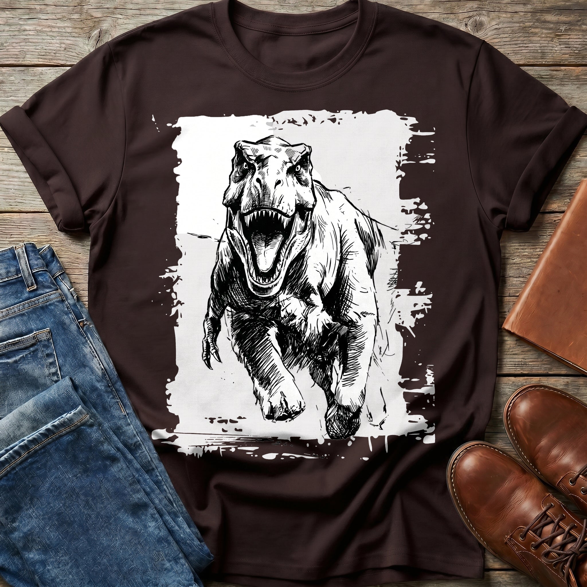Charging T-Rex Ink Art T Shirt