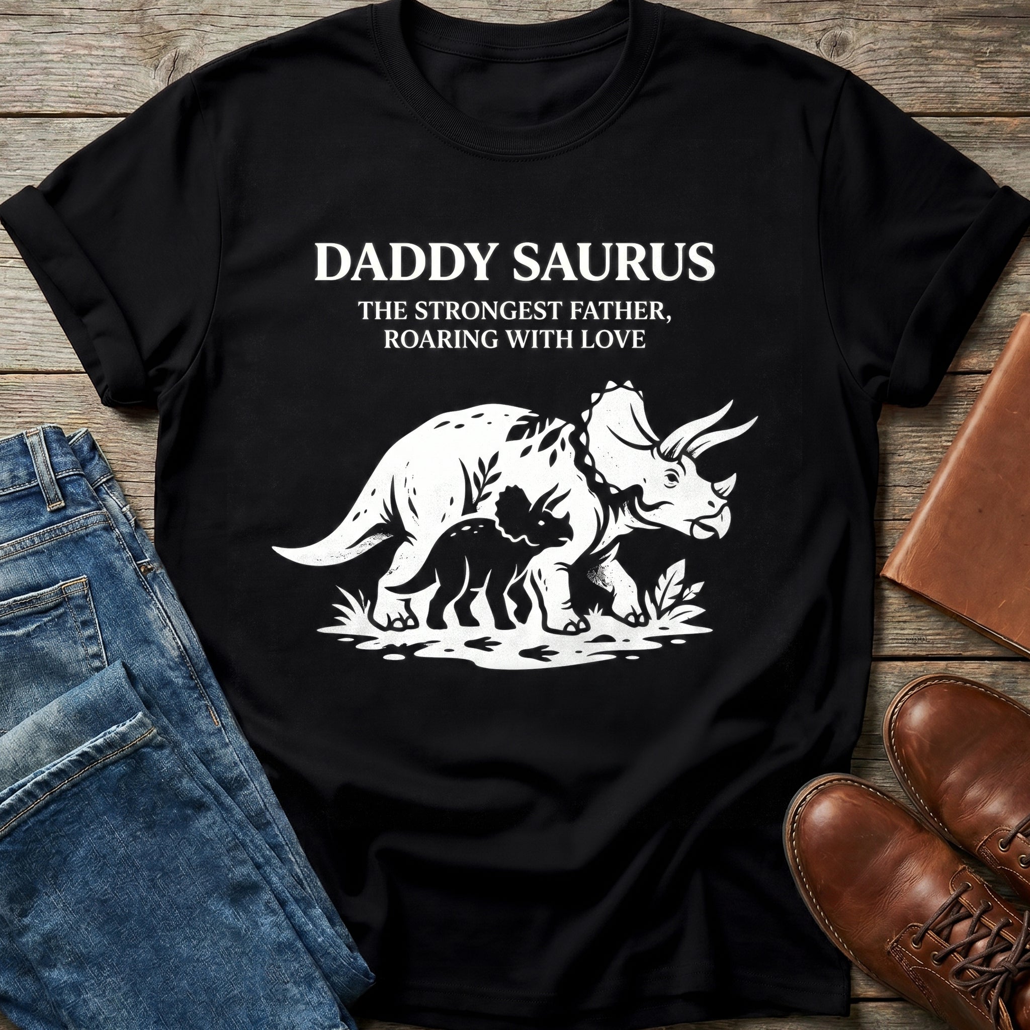 Daddy Saurus Roaring Love T Shirt