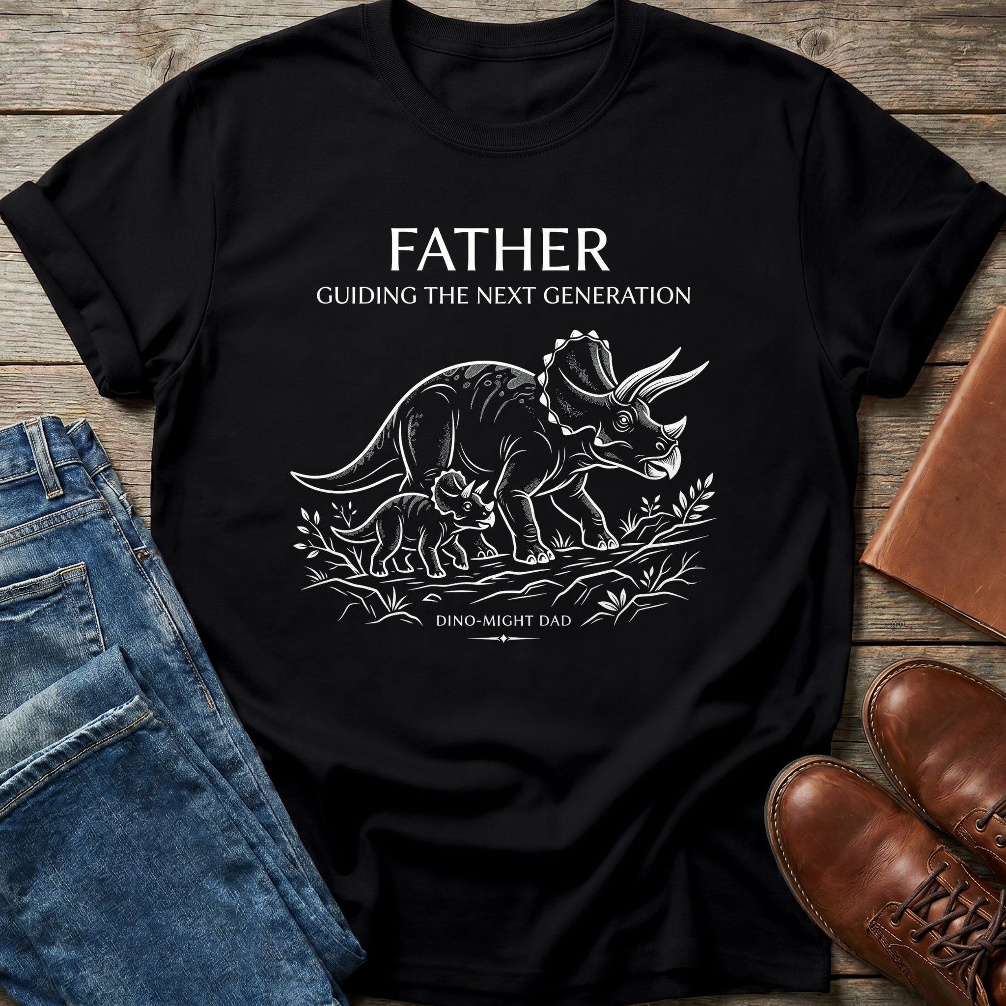 Dino-Might Fatherhood T Shirt