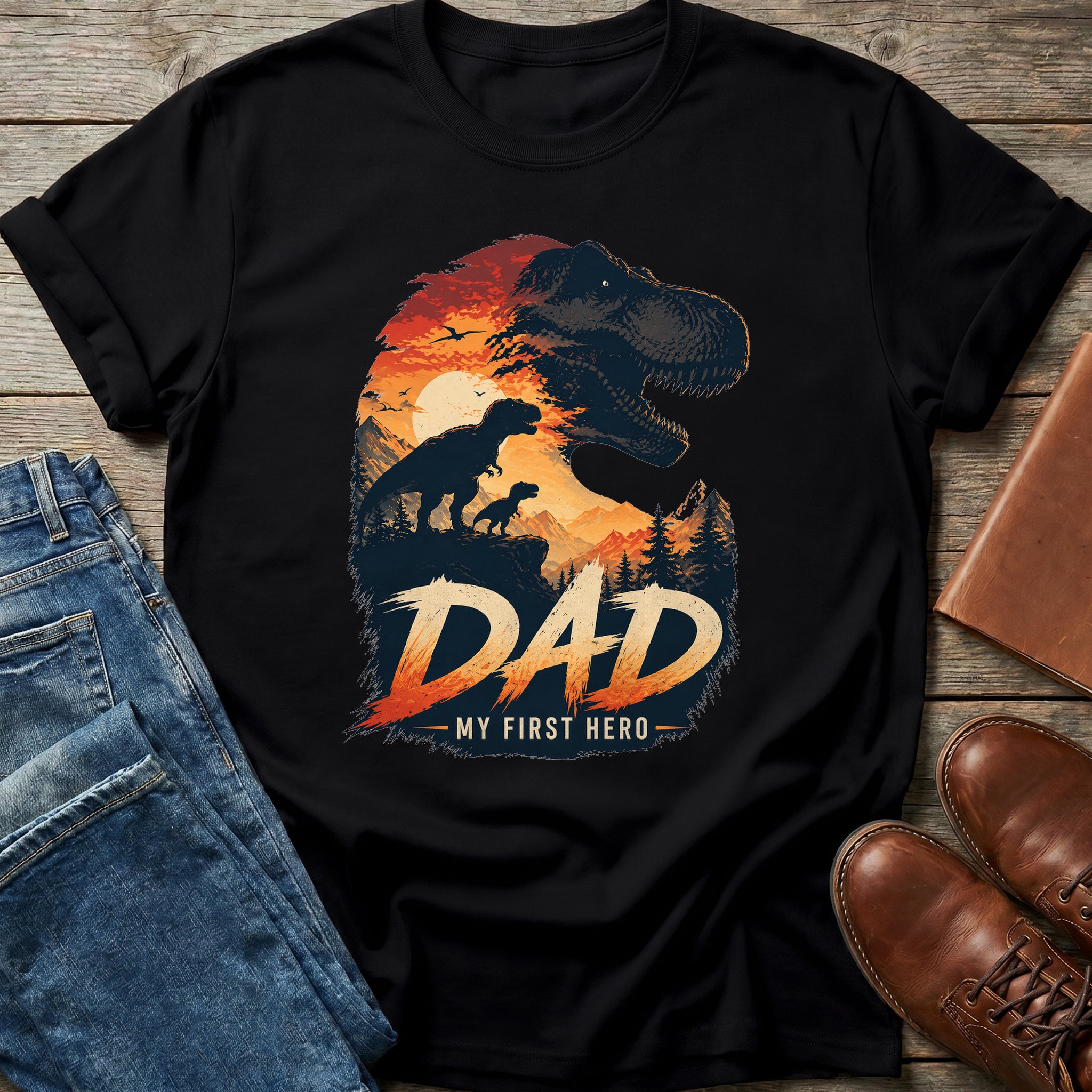 Dad My First Hero Dino T Shirt
