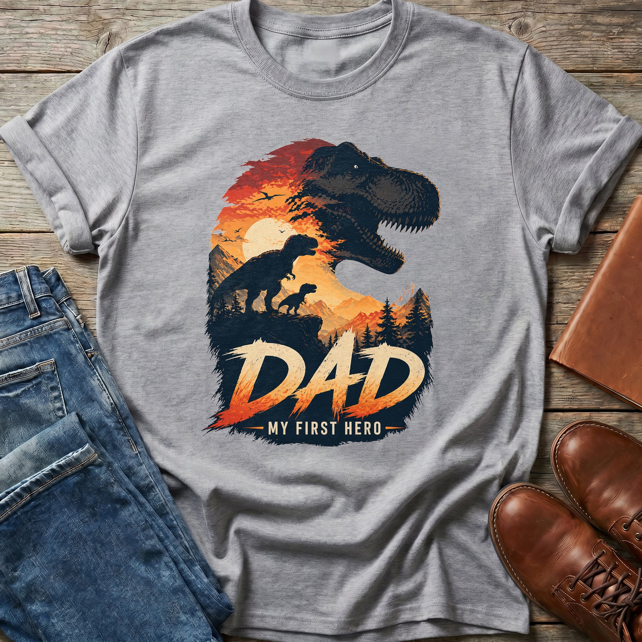 Dad My First Hero Dino T Shirt
