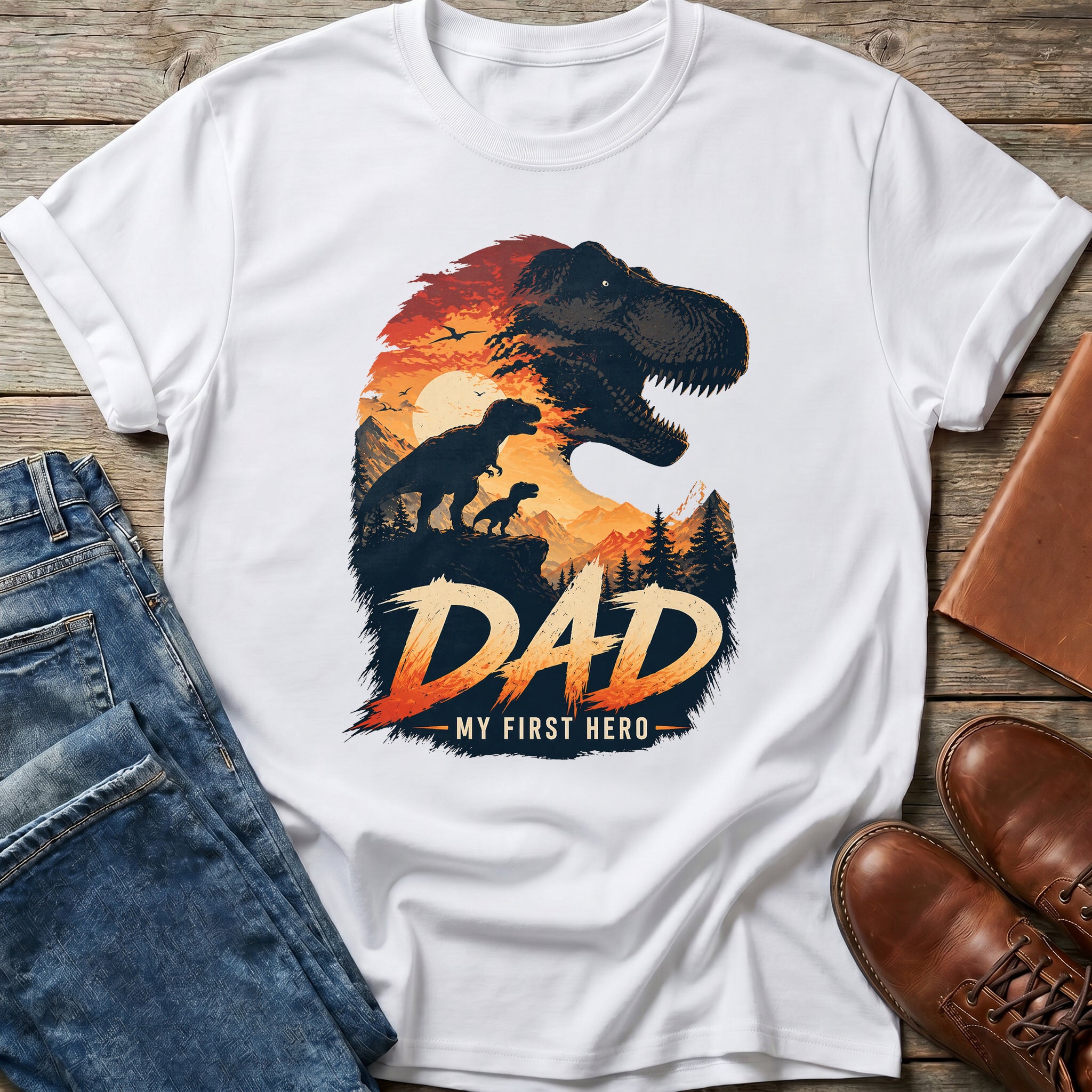 Dad My First Hero Dino T Shirt