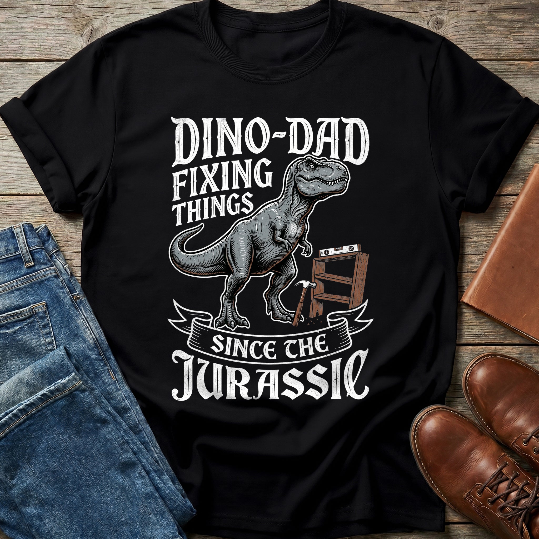 Dino-Dad Handyman T Shirt
