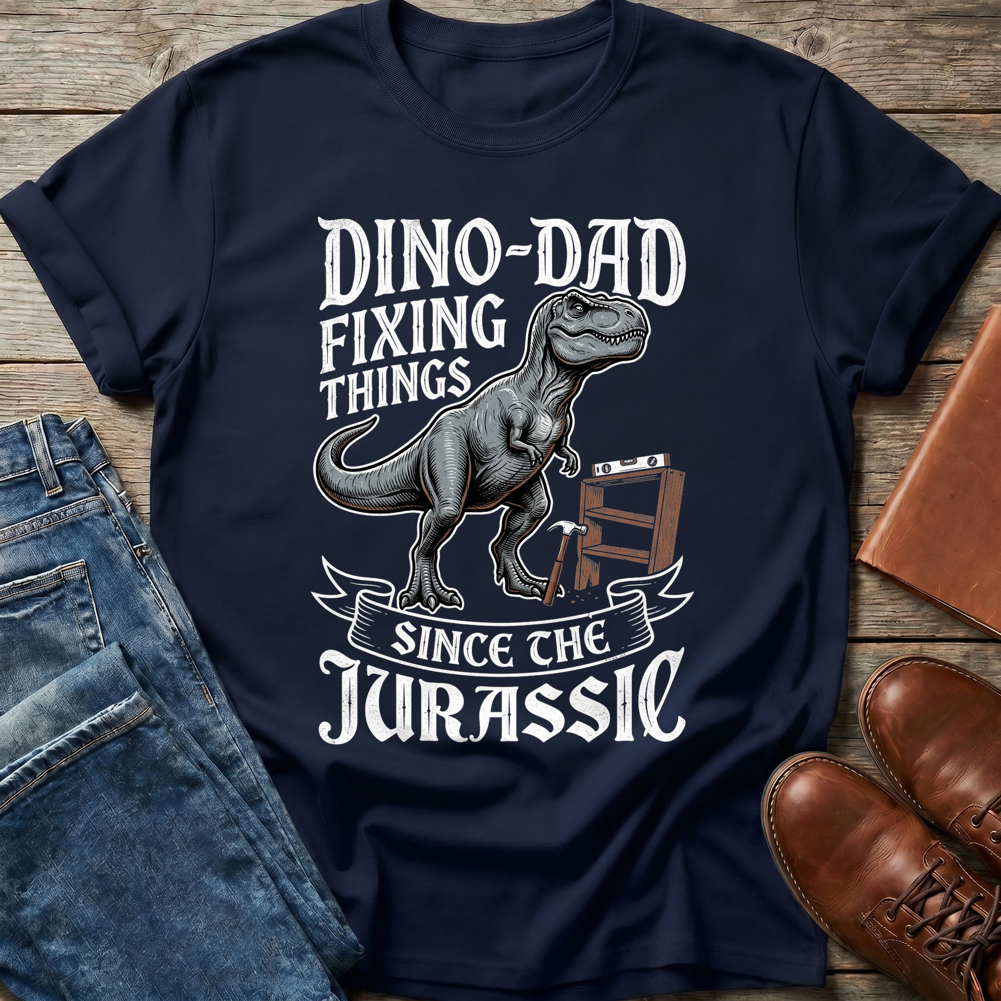 Dino-Dad Handyman T Shirt