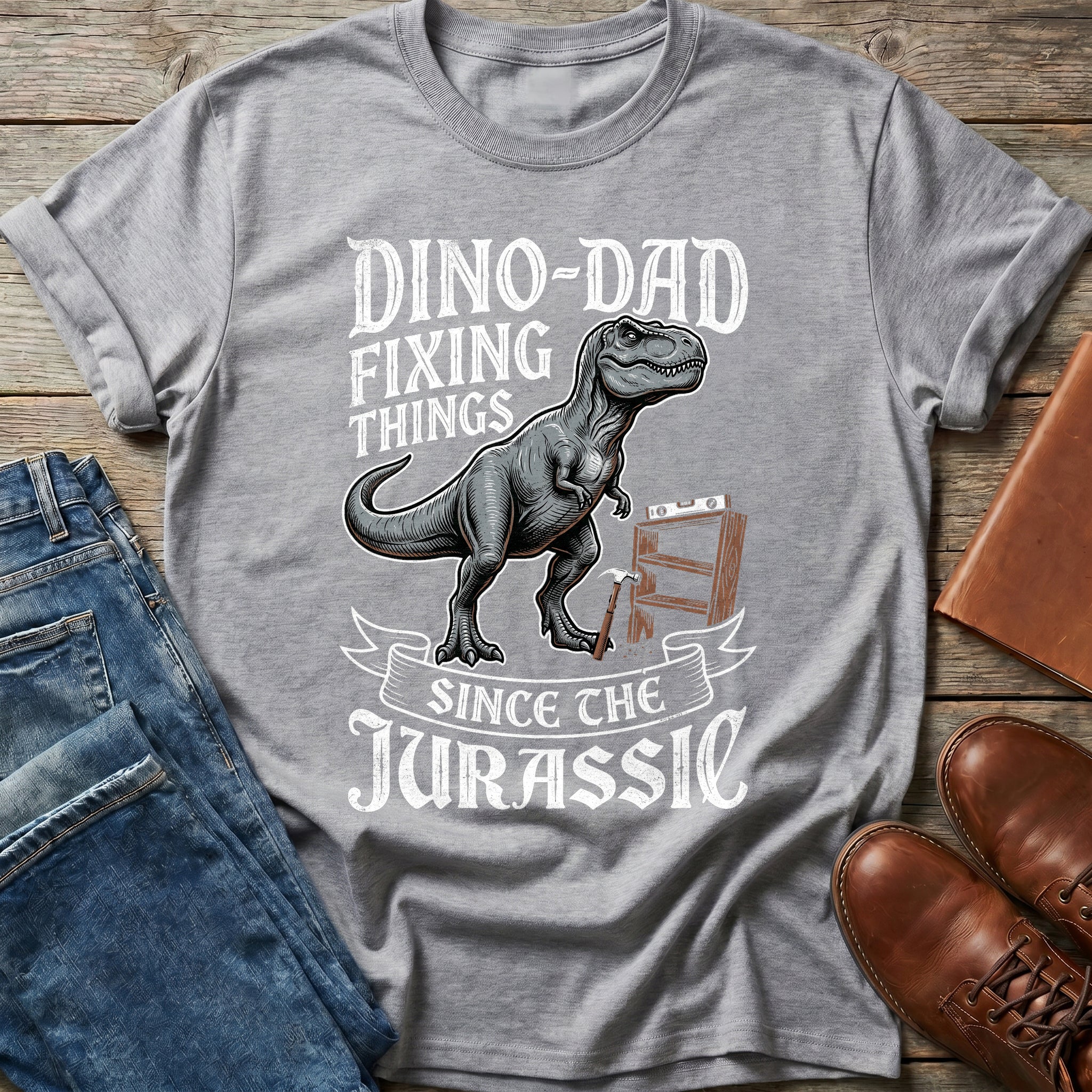Dino-Dad Handyman T Shirt