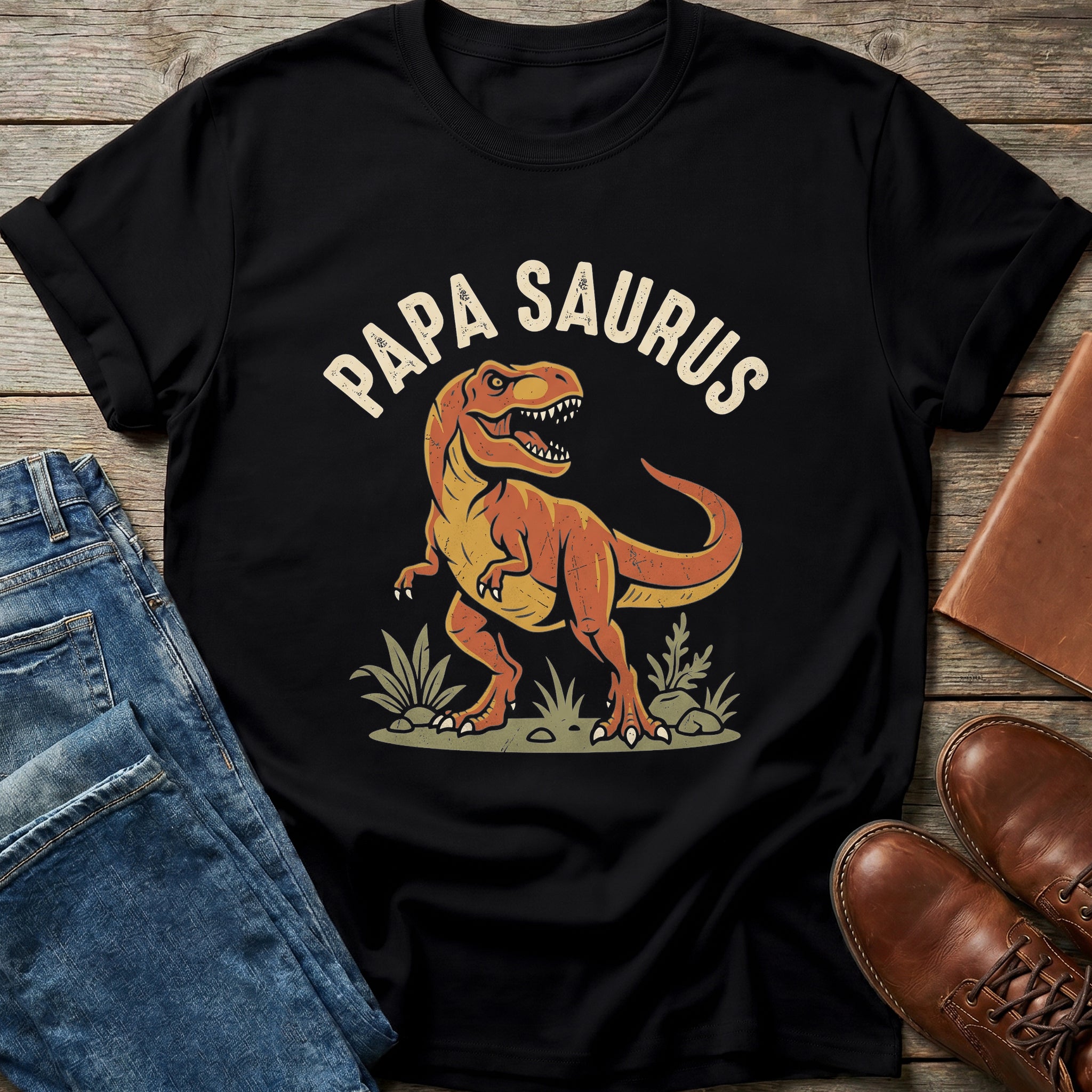 Papa Saurus Roar T Shirt
