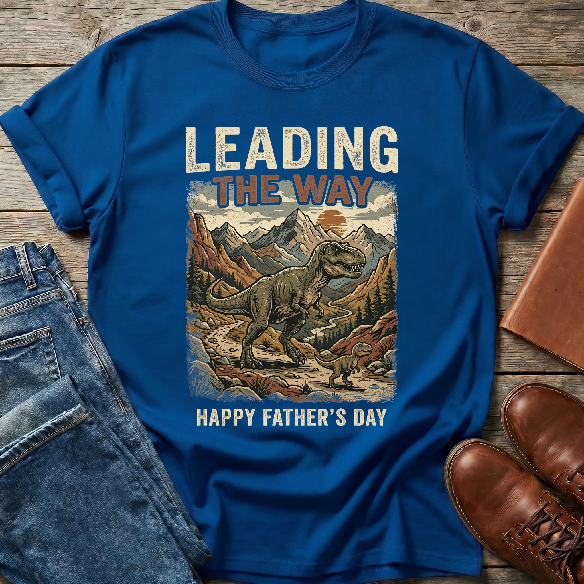 Leading The Way Dino Dad T Shirt