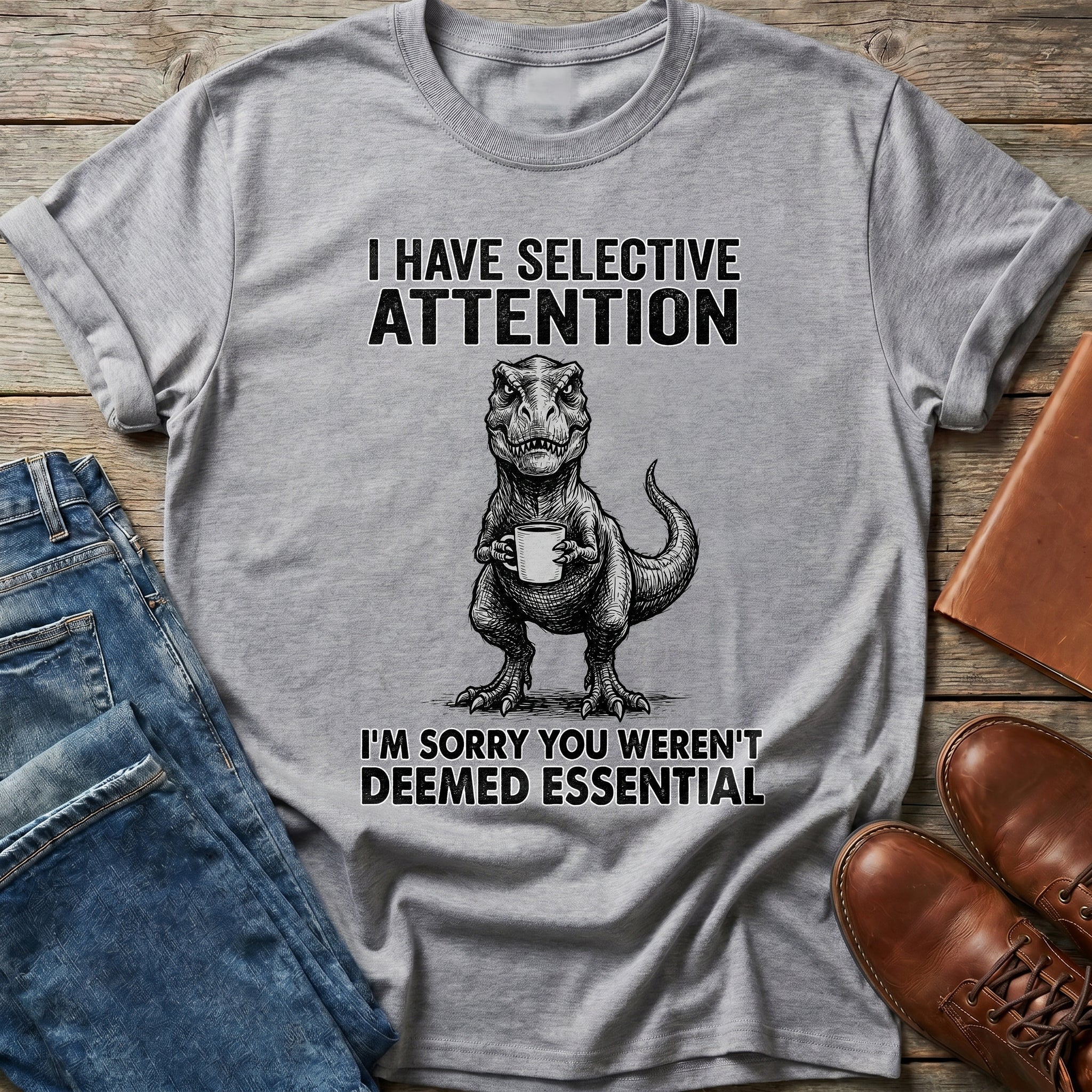 Selective Attention Dino T Shirt