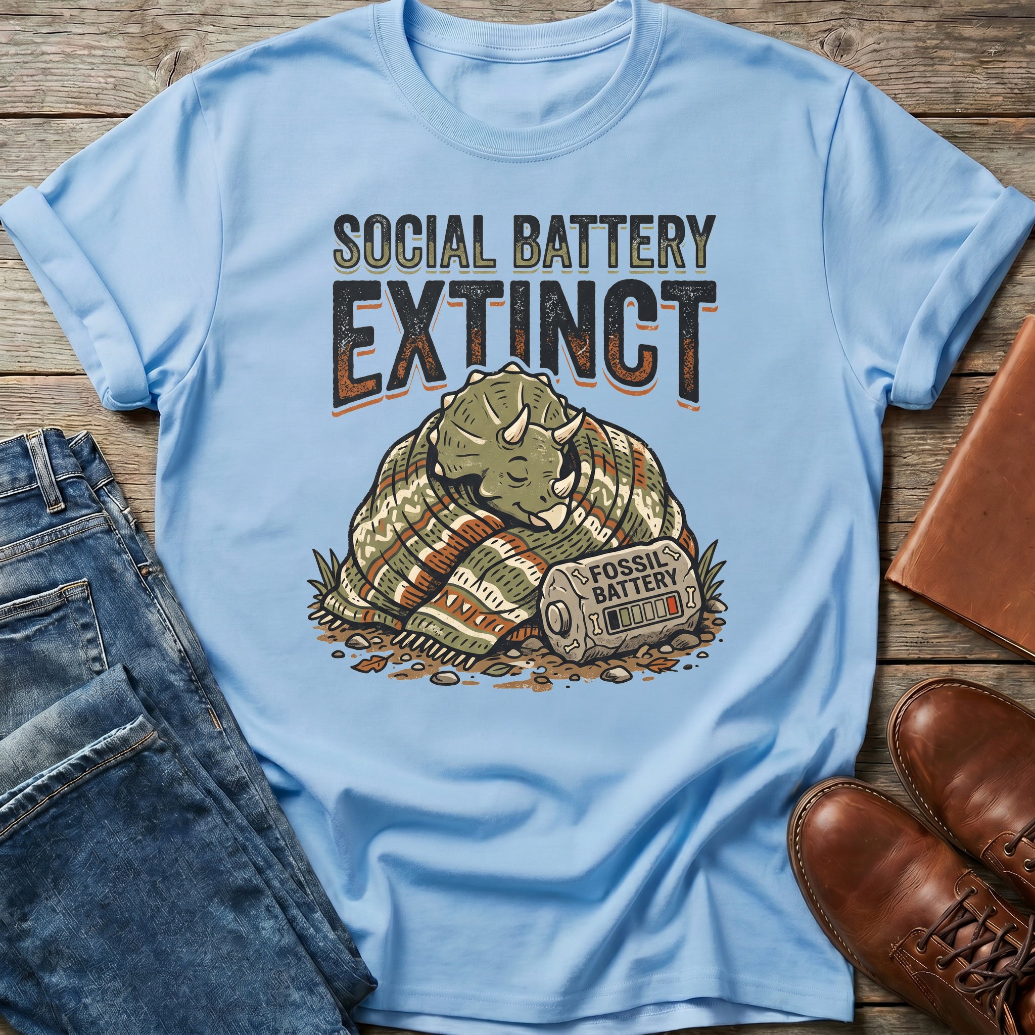Social Battery Extinct T Shirt