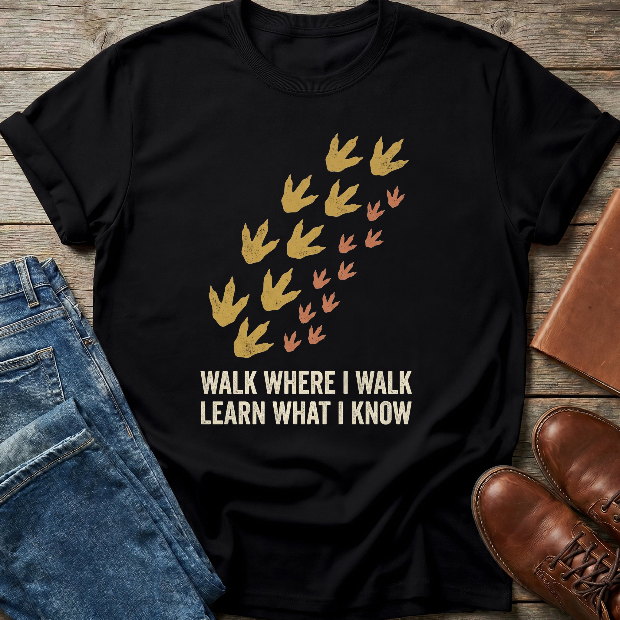 Walk Learn Dino Tracks T Shirt
