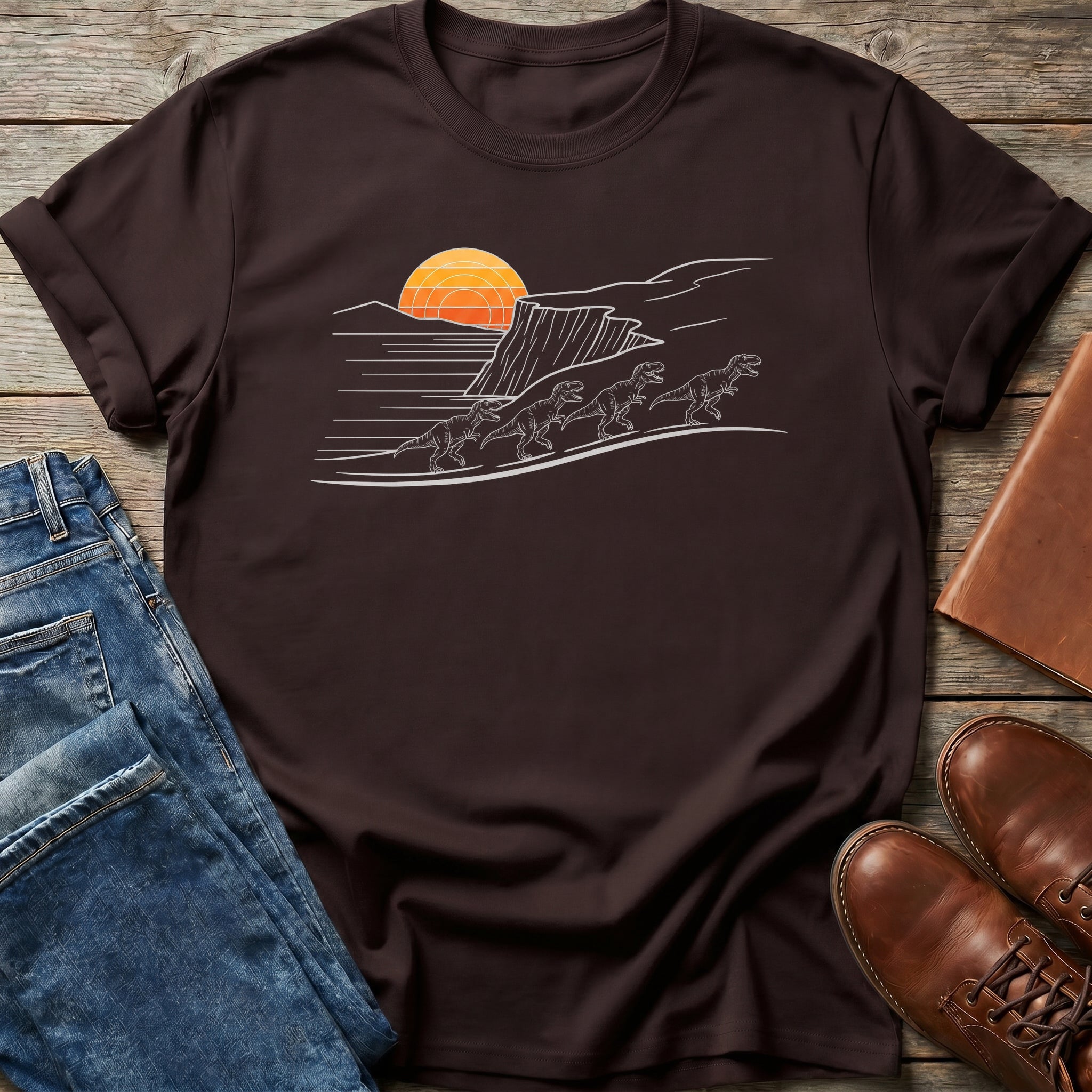 Dino Herd Sunset T-Shirt