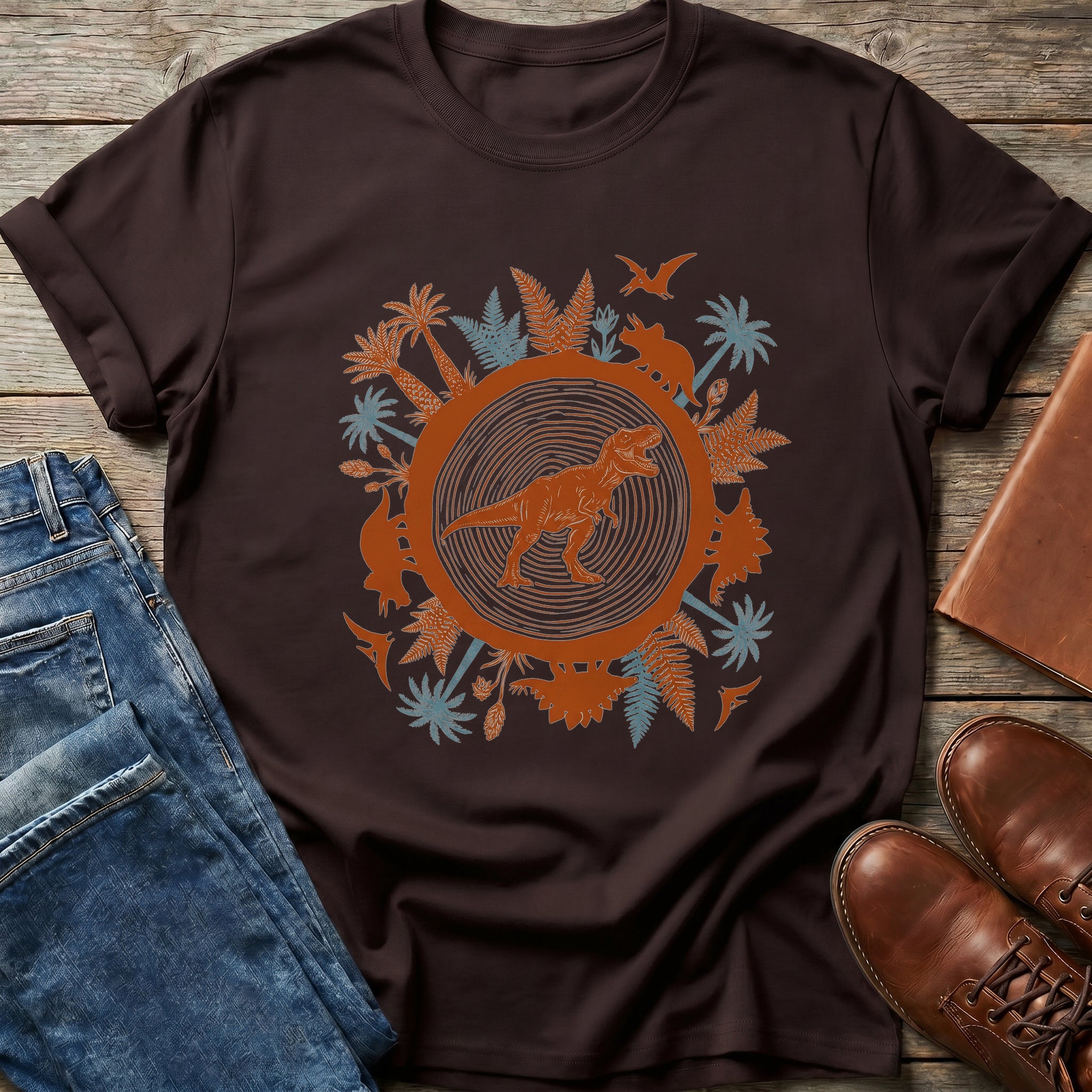 Prehistoric Circle Rex T Shirt