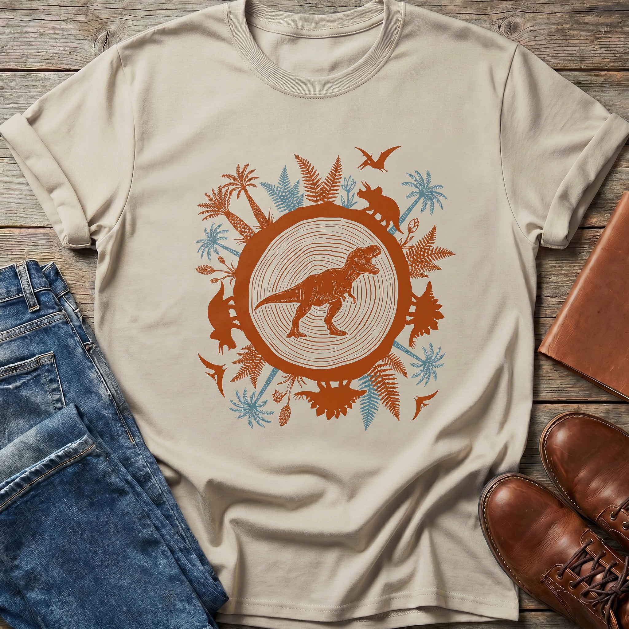 Prehistoric Circle Rex T Shirt