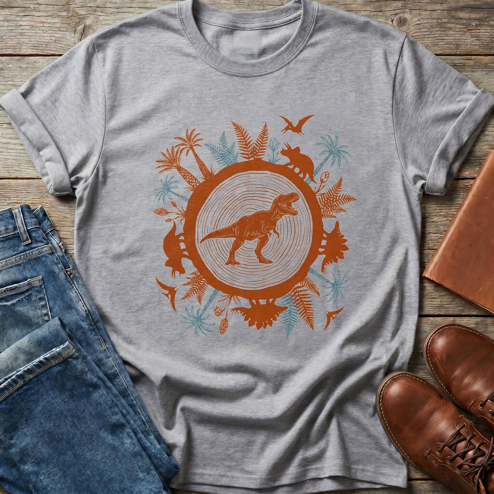 Prehistoric Circle Rex T Shirt
