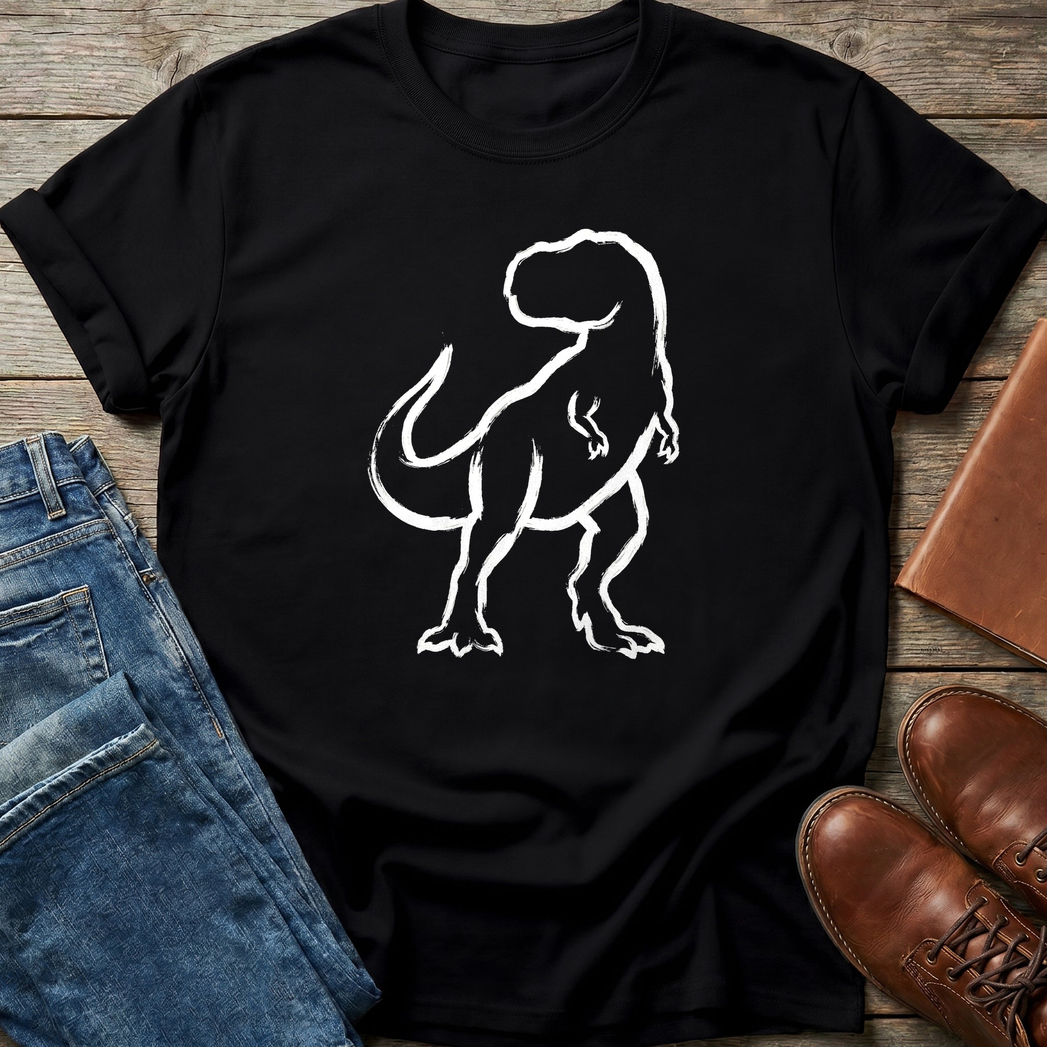 Bold T-Rex Outline T Shirt