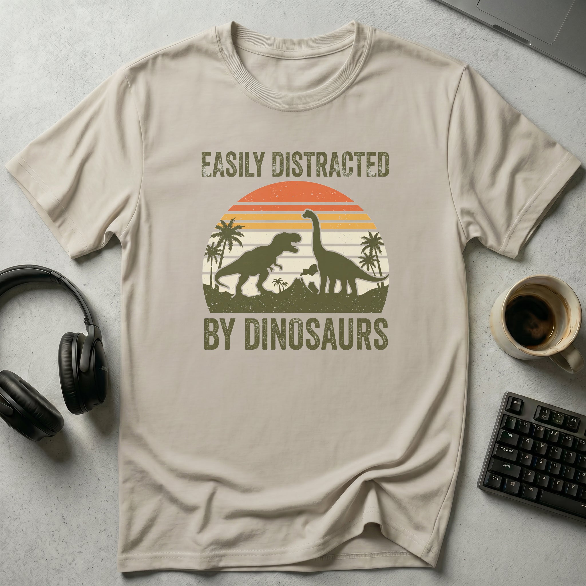 Retro Sunset Dinosaur T-Shirt