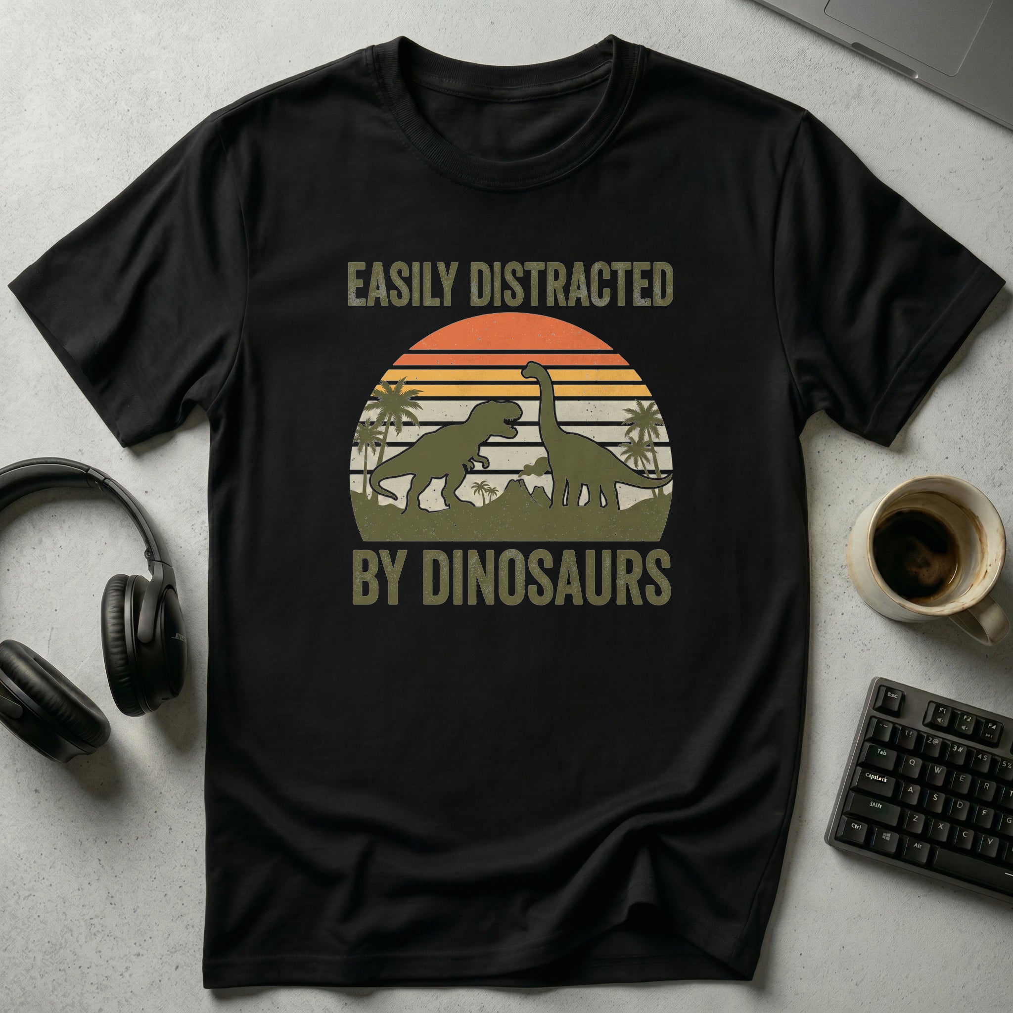 Retro Sunset Dinosaur T-Shirt