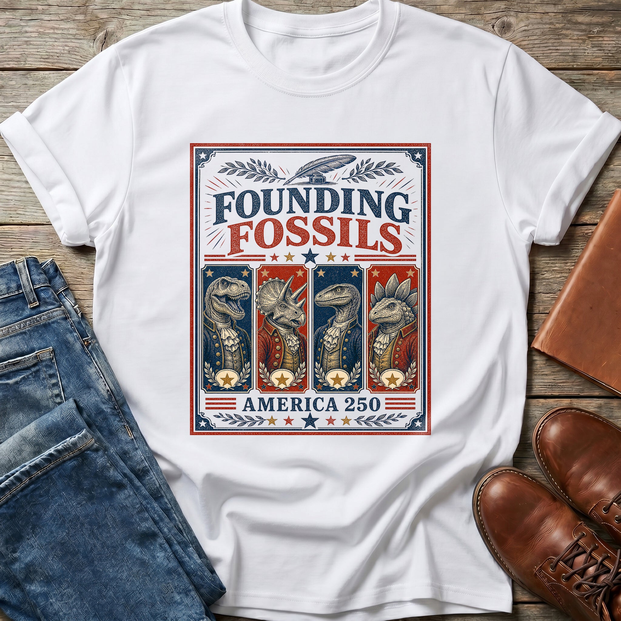 Founding Fossils America 250 T Shirt